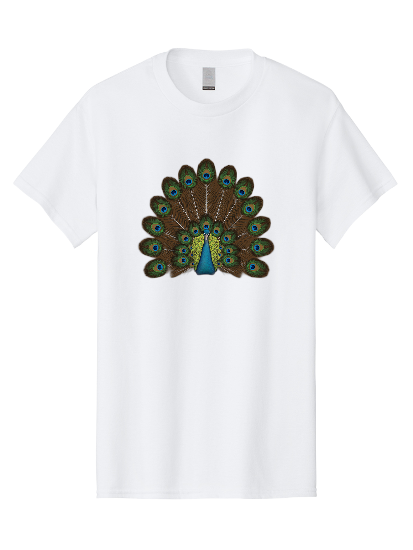 Peacock-Tail Men'S Graphic Tee, 100% Cotton, Comfortable Casual Summer Wear, Machine Washable, Peacock Feathers, Colorful Plumage, Vibrant Blues And Greens, Eye-Catching Display, Intricate Patterns, Majestic Bird, Ornate Decoration, Bab134 7