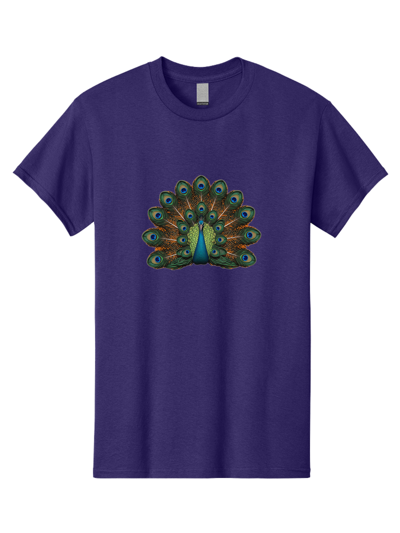 Peacock-With-Tail-Feathers-Spread Men'S Graphic Tee, 100% Cotton, Comfortable Casual Summer Wear, Machine Washable, Peacock, Vibrant Feathers, Blue Eyespots, Green And Gold Plumage, Majestic Bird, Exotic Beauty, Colorful Display, Ornate Tail Bab137 23