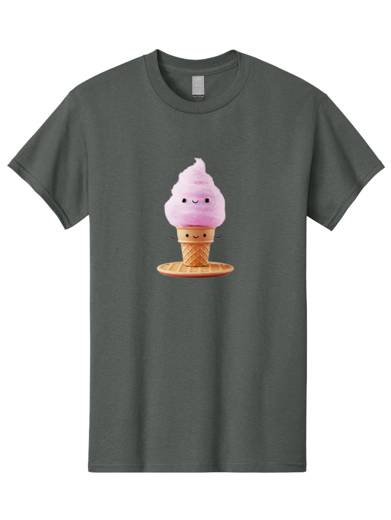 Pink-Ice-Cream-2 Men'S Graphic Tee, 100% Cotton, Comfortable Casual Summer Wear, Machine Washable, Pink Ice Cream, Soft Serve Ice Cream, Happy Face, Kawaii Design, Cute Dessert, Ice Cream Cone, Sweet Treat, Cartoon Character Bab169 19