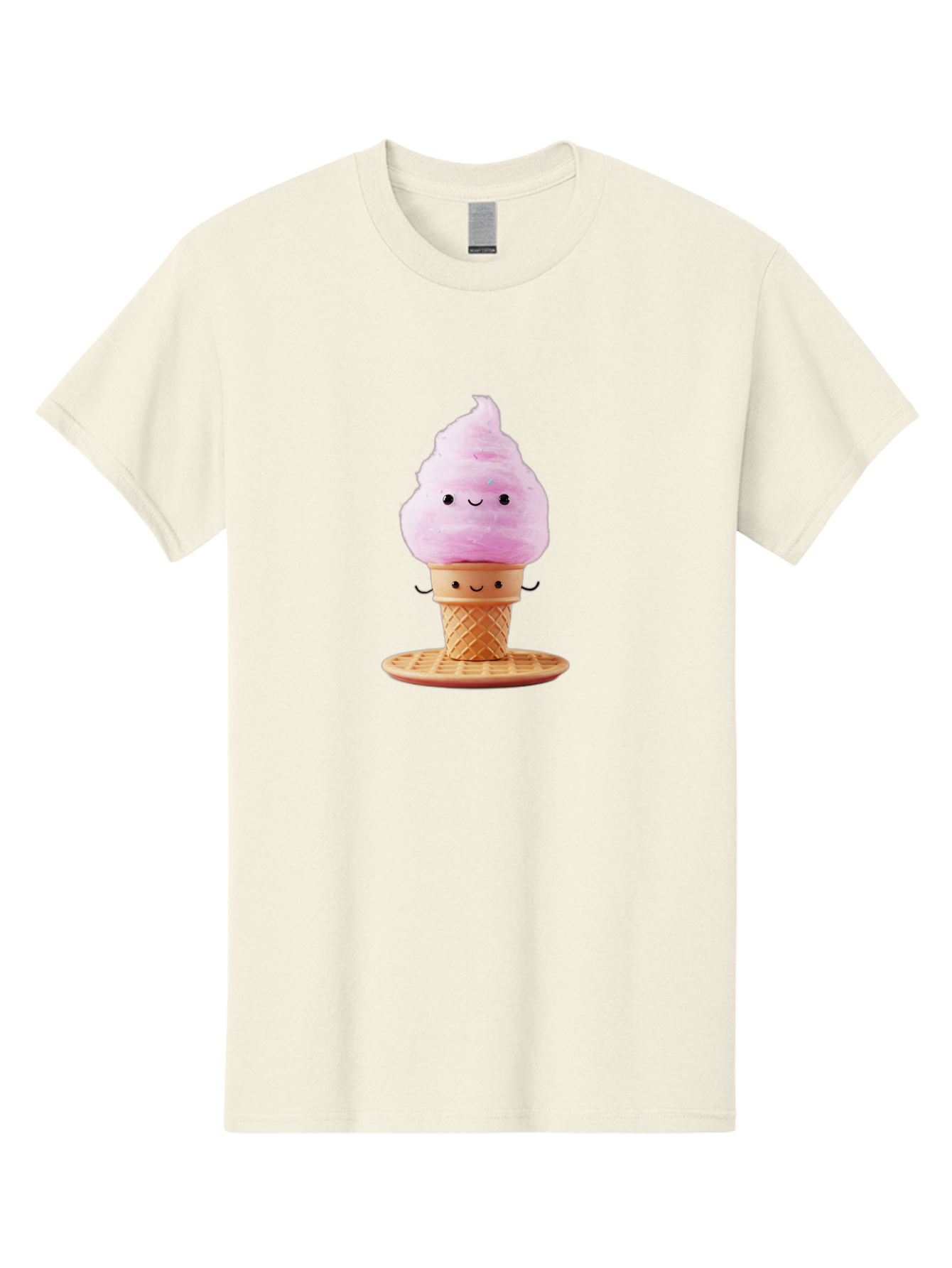 Pink-Ice-Cream-2 Men'S Graphic Tee, 100% Cotton, Comfortable Casual Summer Wear, Machine Washable, Pink Ice Cream, Soft Serve Ice Cream, Happy Face, Kawaii Design, Cute Dessert, Ice Cream Cone, Sweet Treat, Cartoon Character Bab169 5