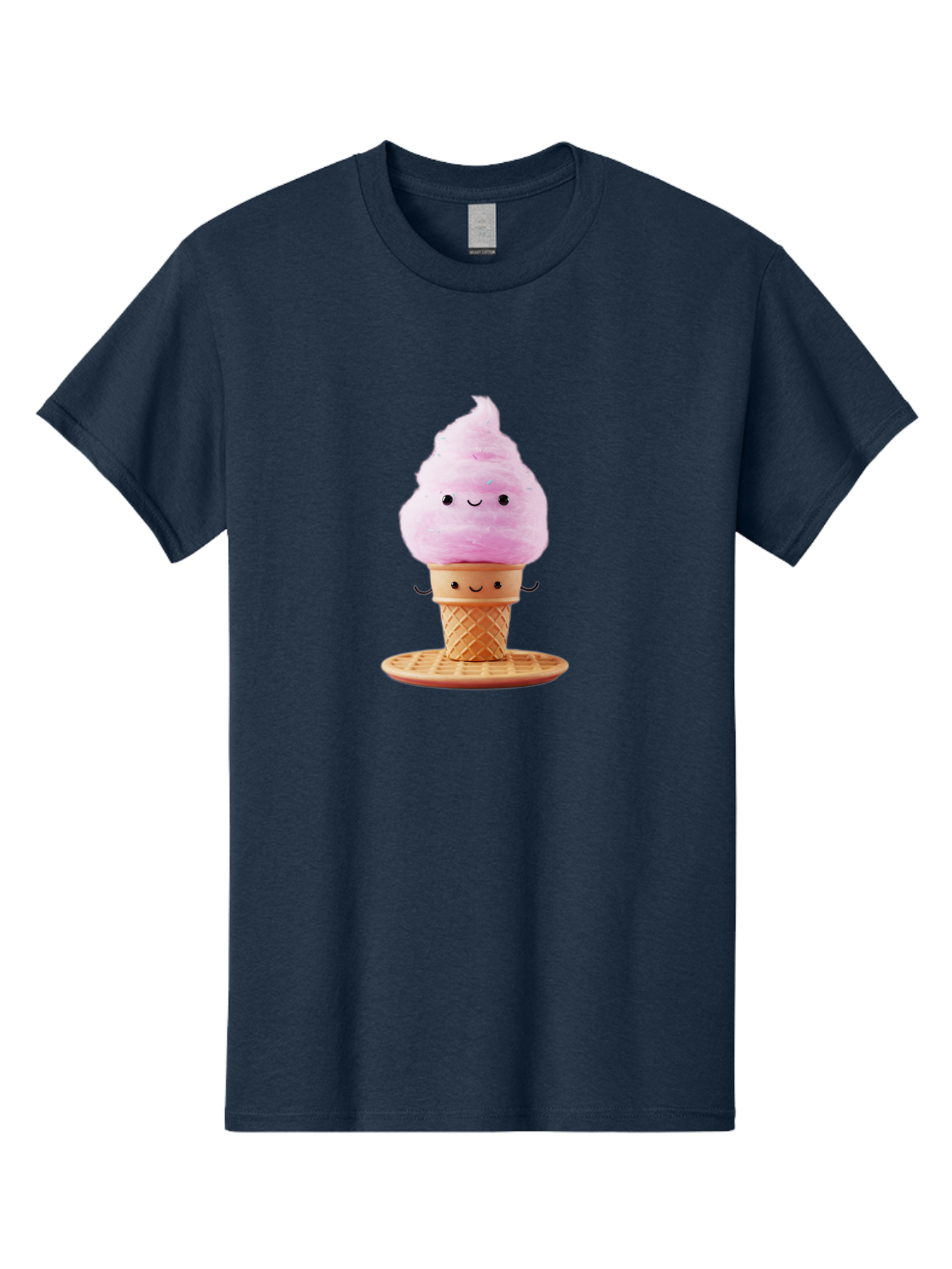 Pink-Ice-Cream-2 Men'S Graphic Tee, 100% Cotton, Comfortable Casual Summer Wear, Machine Washable, Pink Ice Cream, Soft Serve Ice Cream, Happy Face, Kawaii Design, Cute Dessert, Ice Cream Cone, Sweet Treat, Cartoon Character Bab169 21