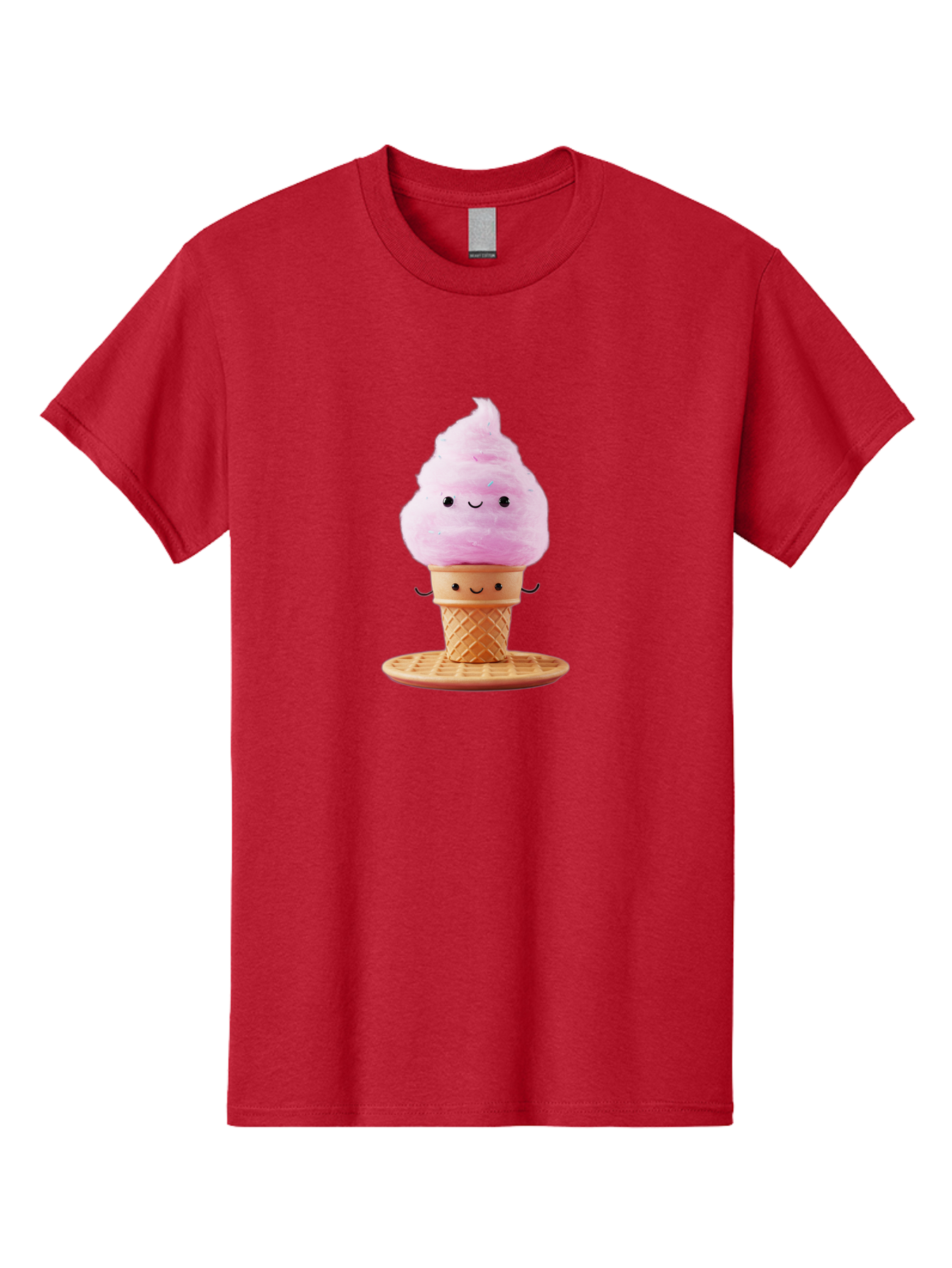 Pink-Ice-Cream-2 Men'S Graphic Tee, 100% Cotton, Comfortable Casual Summer Wear, Machine Washable, Pink Ice Cream, Soft Serve Ice Cream, Happy Face, Kawaii Design, Cute Dessert, Ice Cream Cone, Sweet Treat, Cartoon Character Bab169 25
