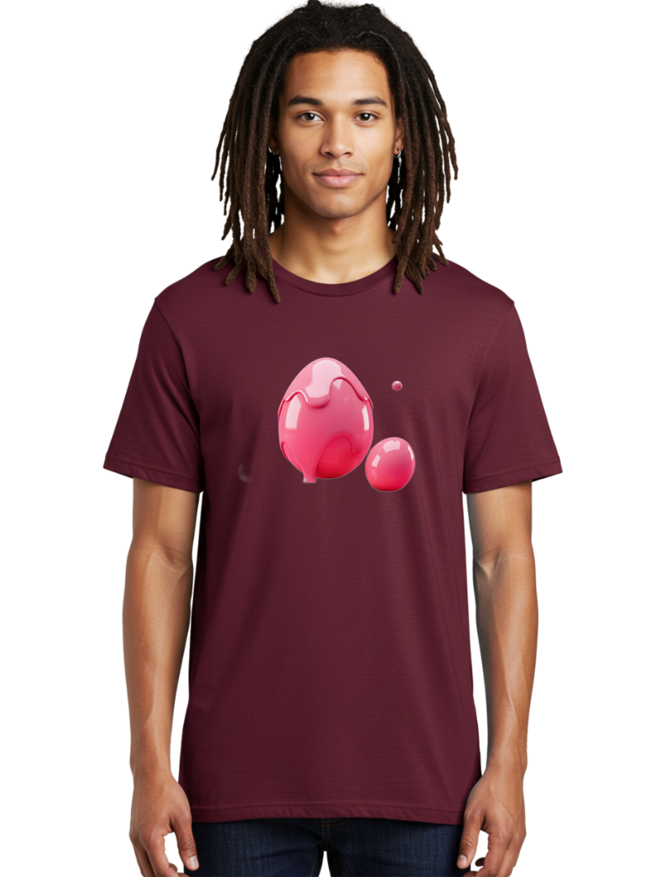 Pink-Liquid-Spheres Men'S Graphic Tee, 100% Cotton, Comfortable Casual Summer Wear, Machine Washable, Pink Liquid, 3D Render, Glossy Spheres, Abstract Shapes, Vibrant Colors, Digital Art, Modern Design, Fluid Forms Bab172 16