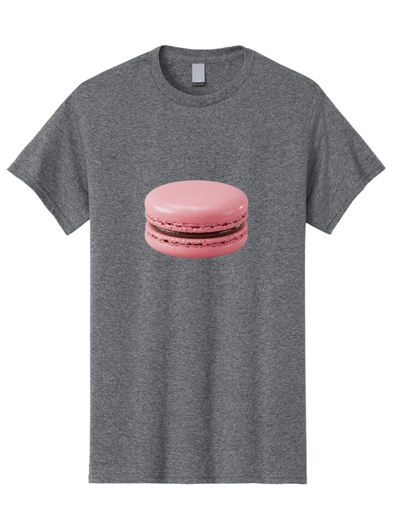 Pink-Macaron-2 Men'S Graphic Tee, 100% Cotton, Comfortable Casual Summer Wear, Machine Washable, Pink Macaroon, Chocolate Filling, Sweet Treat, Dessert, French Patisserie, Delicate Meringue, Gourmet Snack, Macaroon Texture, Pink Color Bab174 11