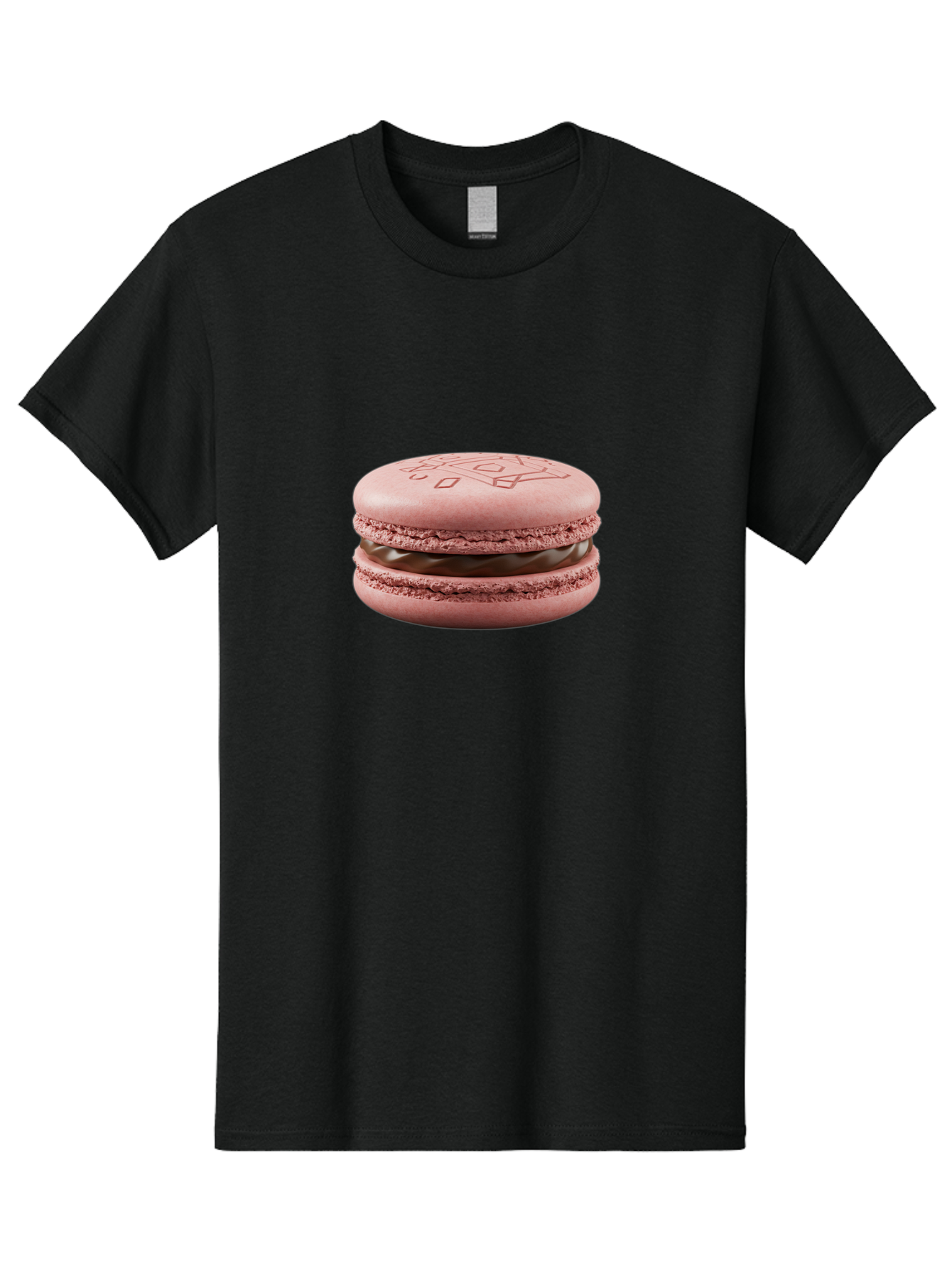 Pink-Macaron-With-Chocolate-Filling Men'S Graphic Tee, 100% Cotton, Comfortable Casual Summer Wear, Machine Washable, Pink Macaron, Chocolate Filling, Love Design, French Dessert, Sweet Treat, Delicate Meringue, Chocolate Ganache, Baked Goods Bab182 27
