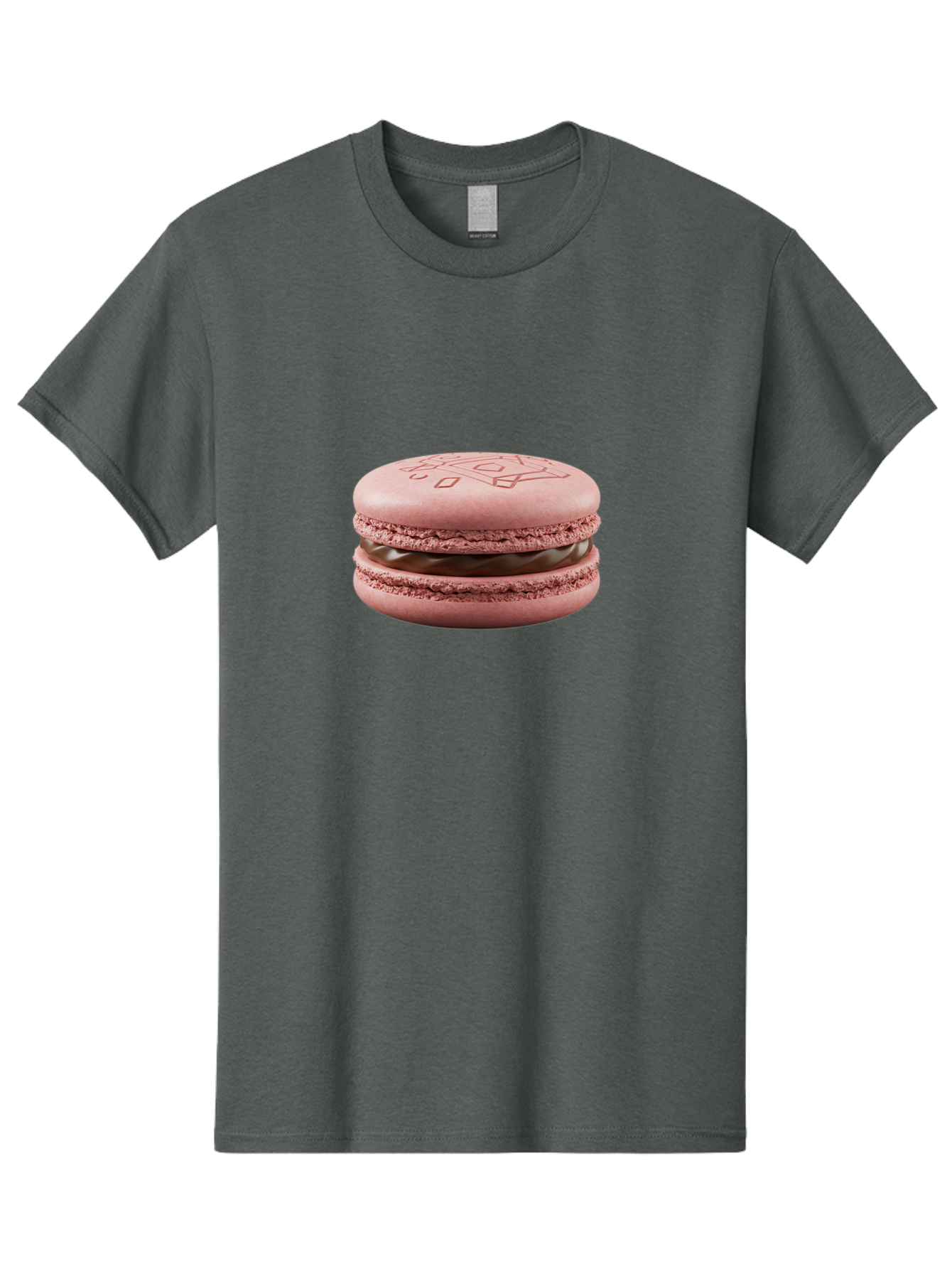 Pink-Macaron-With-Chocolate-Filling Men'S Graphic Tee, 100% Cotton, Comfortable Casual Summer Wear, Machine Washable, Pink Macaron, Chocolate Filling, Love Design, French Dessert, Sweet Treat, Delicate Meringue, Chocolate Ganache, Baked Goods Bab182 19
