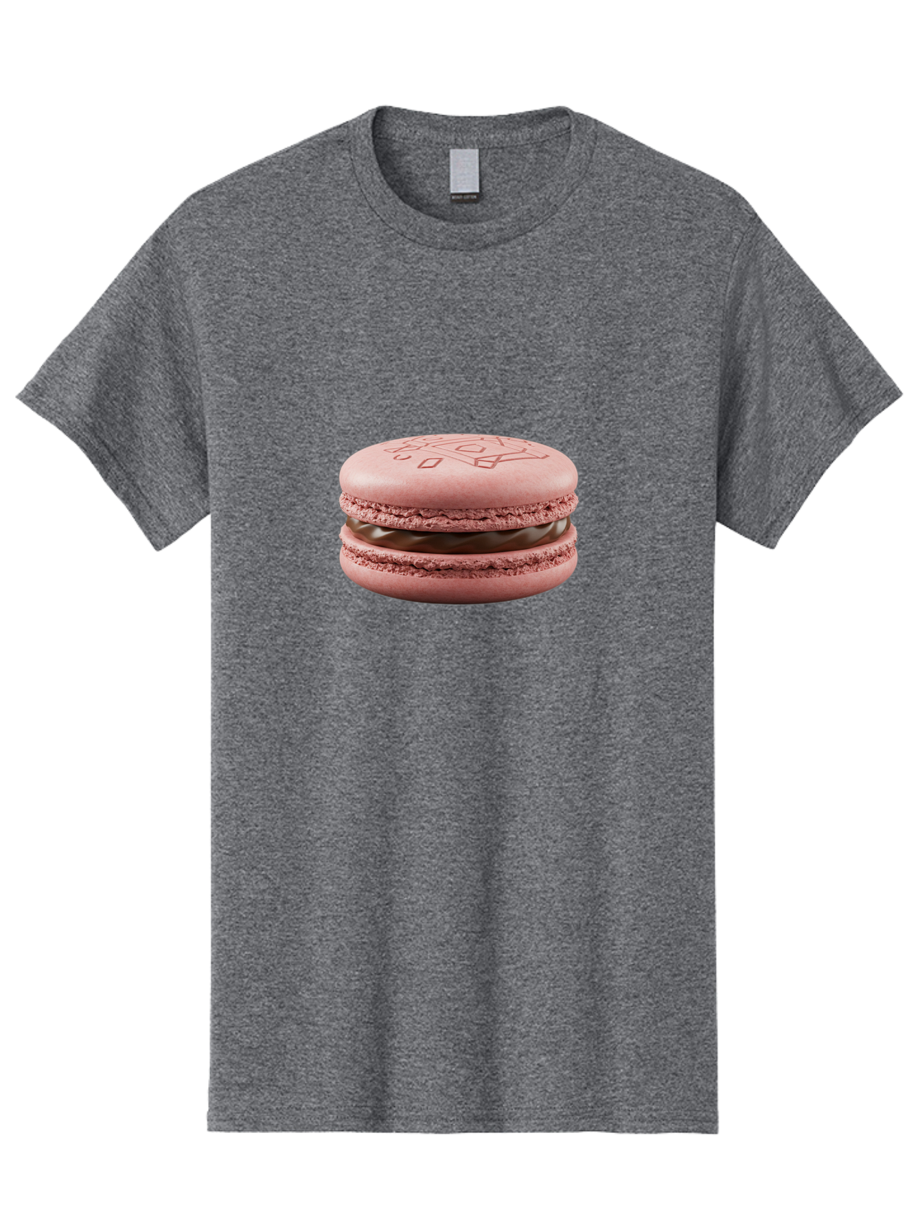 Pink-Macaron-With-Chocolate-Filling Men'S Graphic Tee, 100% Cotton, Comfortable Casual Summer Wear, Machine Washable, Pink Macaron, Chocolate Filling, Love Design, French Dessert, Sweet Treat, Delicate Meringue, Chocolate Ganache, Baked Goods Bab182 11
