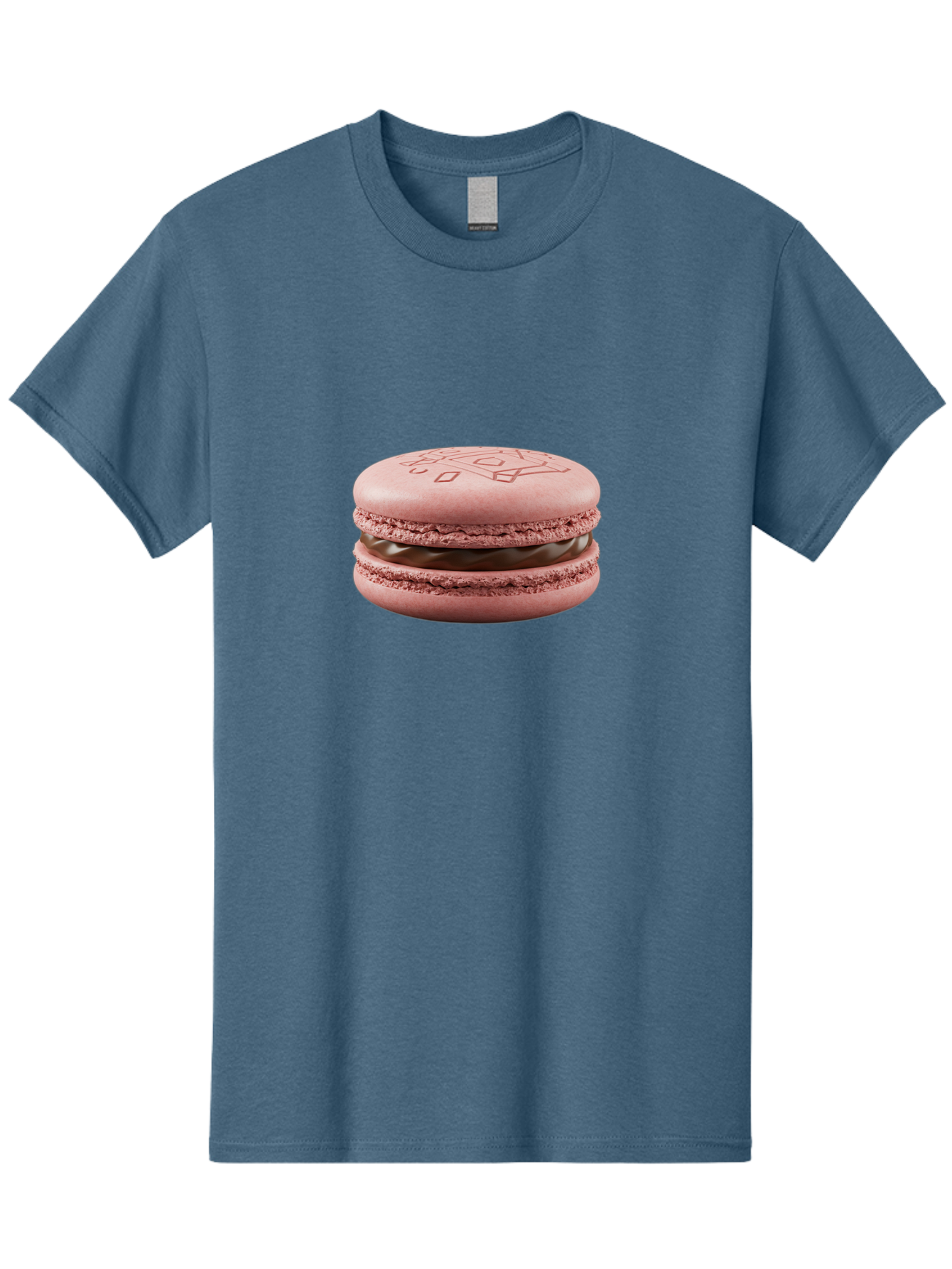 Pink-Macaron-With-Chocolate-Filling Men'S Graphic Tee, 100% Cotton, Comfortable Casual Summer Wear, Machine Washable, Pink Macaron, Chocolate Filling, Love Design, French Dessert, Sweet Treat, Delicate Meringue, Chocolate Ganache, Baked Goods Bab182 13