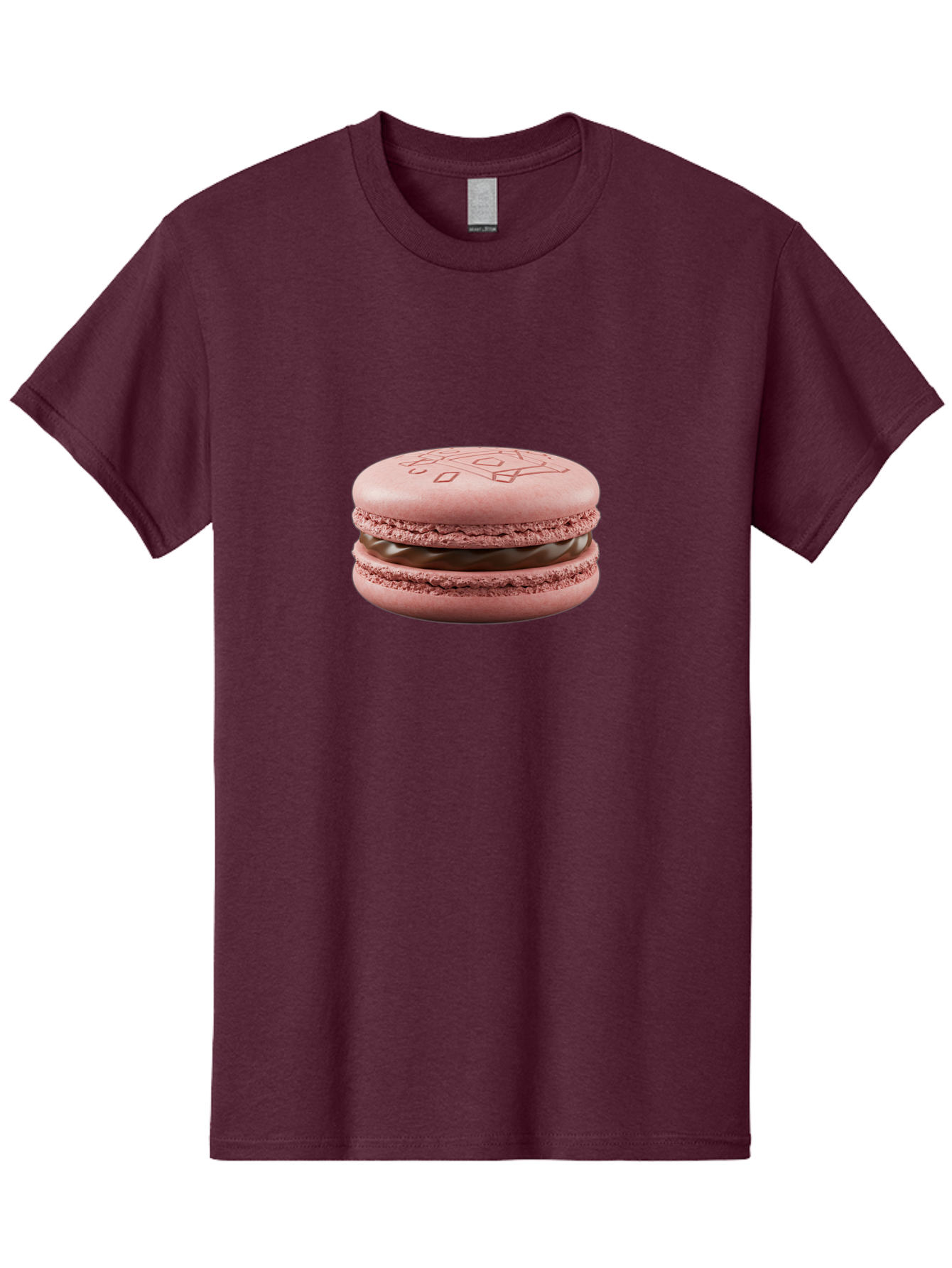 Pink-Macaron-With-Chocolate-Filling Men'S Graphic Tee, 100% Cotton, Comfortable Casual Summer Wear, Machine Washable, Pink Macaron, Chocolate Filling, Love Design, French Dessert, Sweet Treat, Delicate Meringue, Chocolate Ganache, Baked Goods Bab182 15