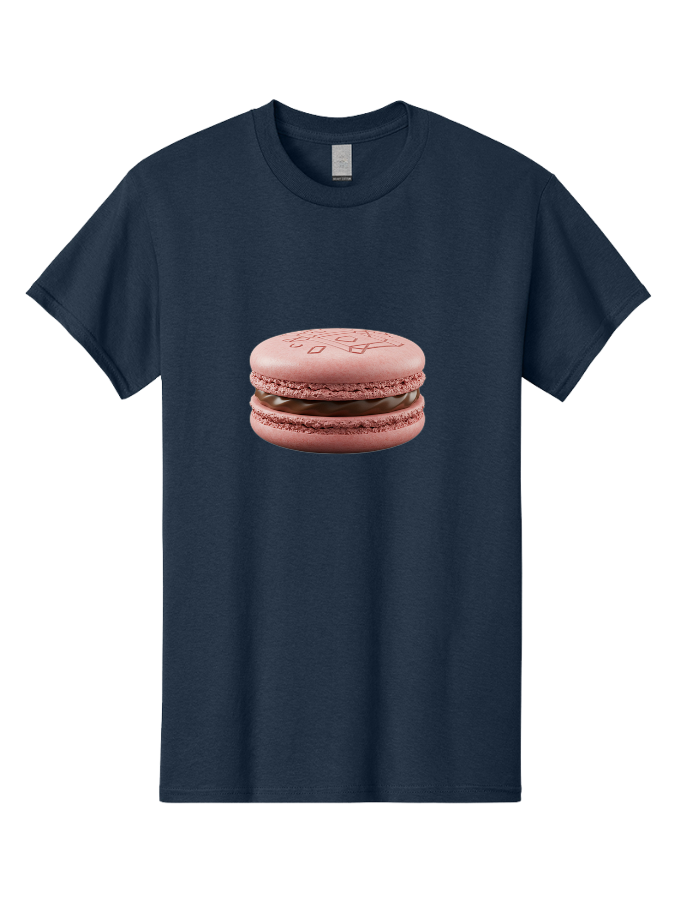 Pink-Macaron-With-Chocolate-Filling Men'S Graphic Tee, 100% Cotton, Comfortable Casual Summer Wear, Machine Washable, Pink Macaron, Chocolate Filling, Love Design, French Dessert, Sweet Treat, Delicate Meringue, Chocolate Ganache, Baked Goods Bab182 21