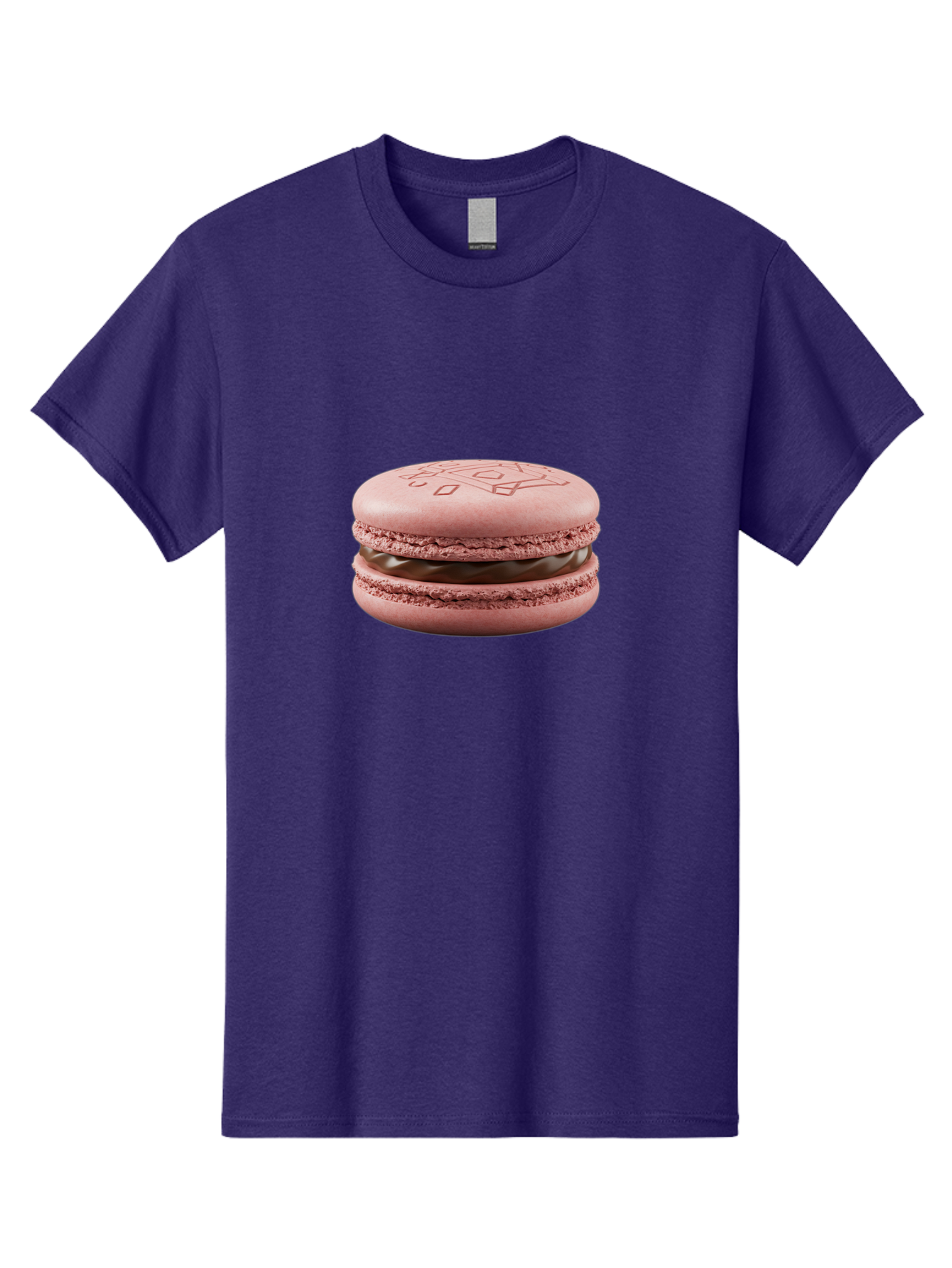 Pink-Macaron-With-Chocolate-Filling Men'S Graphic Tee, 100% Cotton, Comfortable Casual Summer Wear, Machine Washable, Pink Macaron, Chocolate Filling, Love Design, French Dessert, Sweet Treat, Delicate Meringue, Chocolate Ganache, Baked Goods Bab182 23