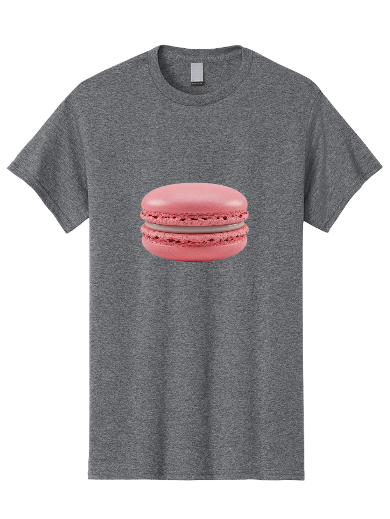 Pink-Macaron Men'S Graphic Tee, 100% Cotton, Comfortable Casual Summer Wear, Machine Washable, Pink Macaron, French Dessert, Meringue-Based Cookie, Creamy Filling, Sweet Treat, Delicate Texture, Pastel Colors, Bakery Delight Bab183 11