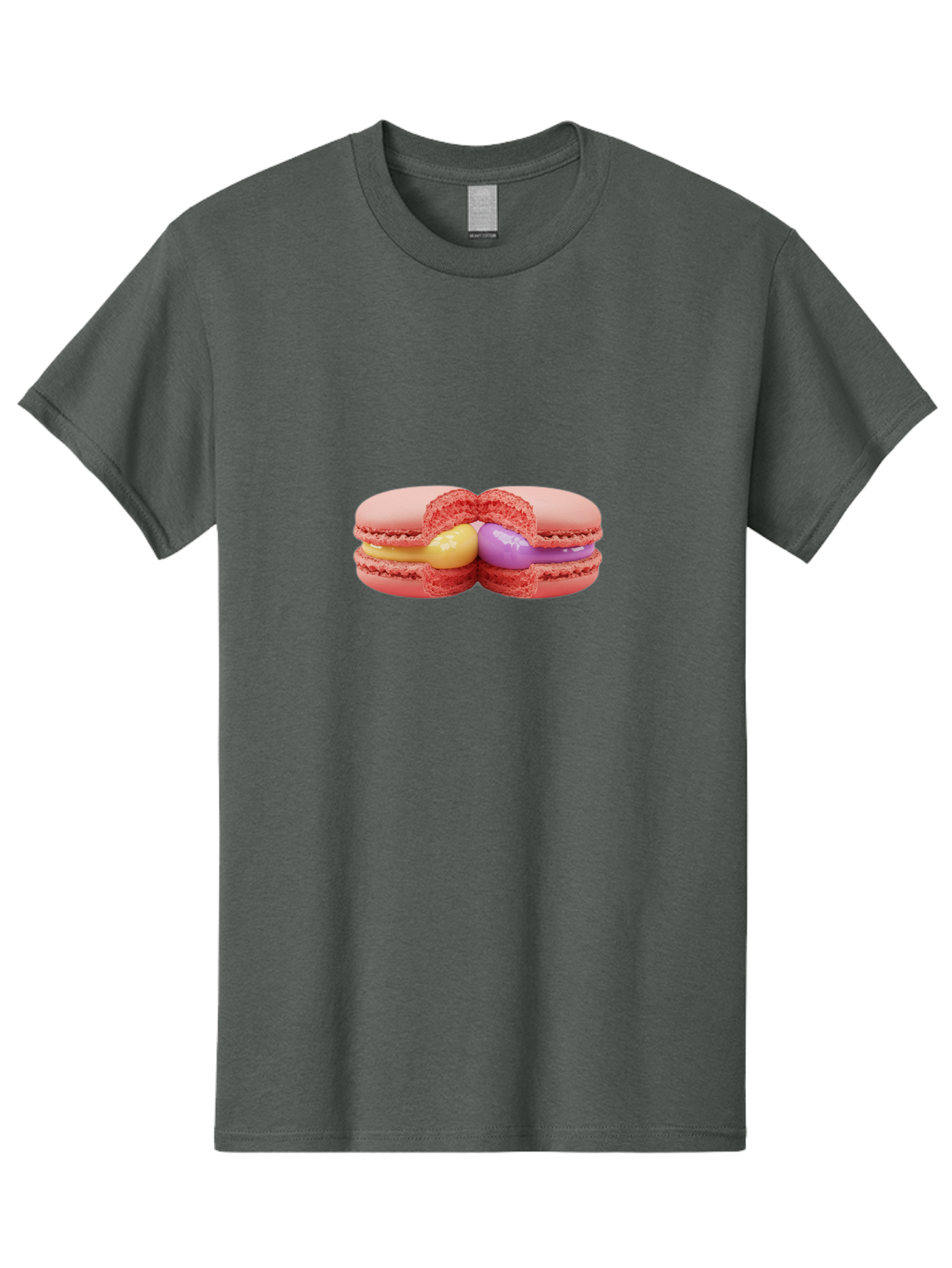 Pink-Macarons-3 Men'S Graphic Tee, 100% Cotton, Comfortable Casual Summer Wear, Machine Washable, Pink Macarons, Yellow And Purple Filling, French Dessert, Sweet Treats, Delicate Meringue, Colorful Pastries, Baked Goods, Gourmet Sweets Bab186 19