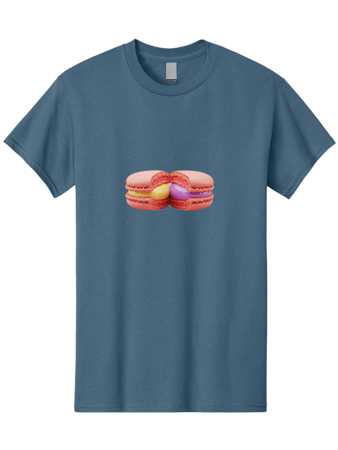 Pink-Macarons-3 Men'S Graphic Tee, 100% Cotton, Comfortable Casual Summer Wear, Machine Washable, Pink Macarons, Yellow And Purple Filling, French Dessert, Sweet Treats, Delicate Meringue, Colorful Pastries, Baked Goods, Gourmet Sweets Bab186 13
