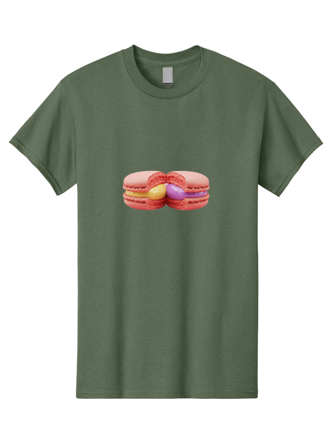 Pink-Macarons-3 Men'S Graphic Tee, 100% Cotton, Comfortable Casual Summer Wear, Machine Washable, Pink Macarons, Yellow And Purple Filling, French Dessert, Sweet Treats, Delicate Meringue, Colorful Pastries, Baked Goods, Gourmet Sweets Bab186 17