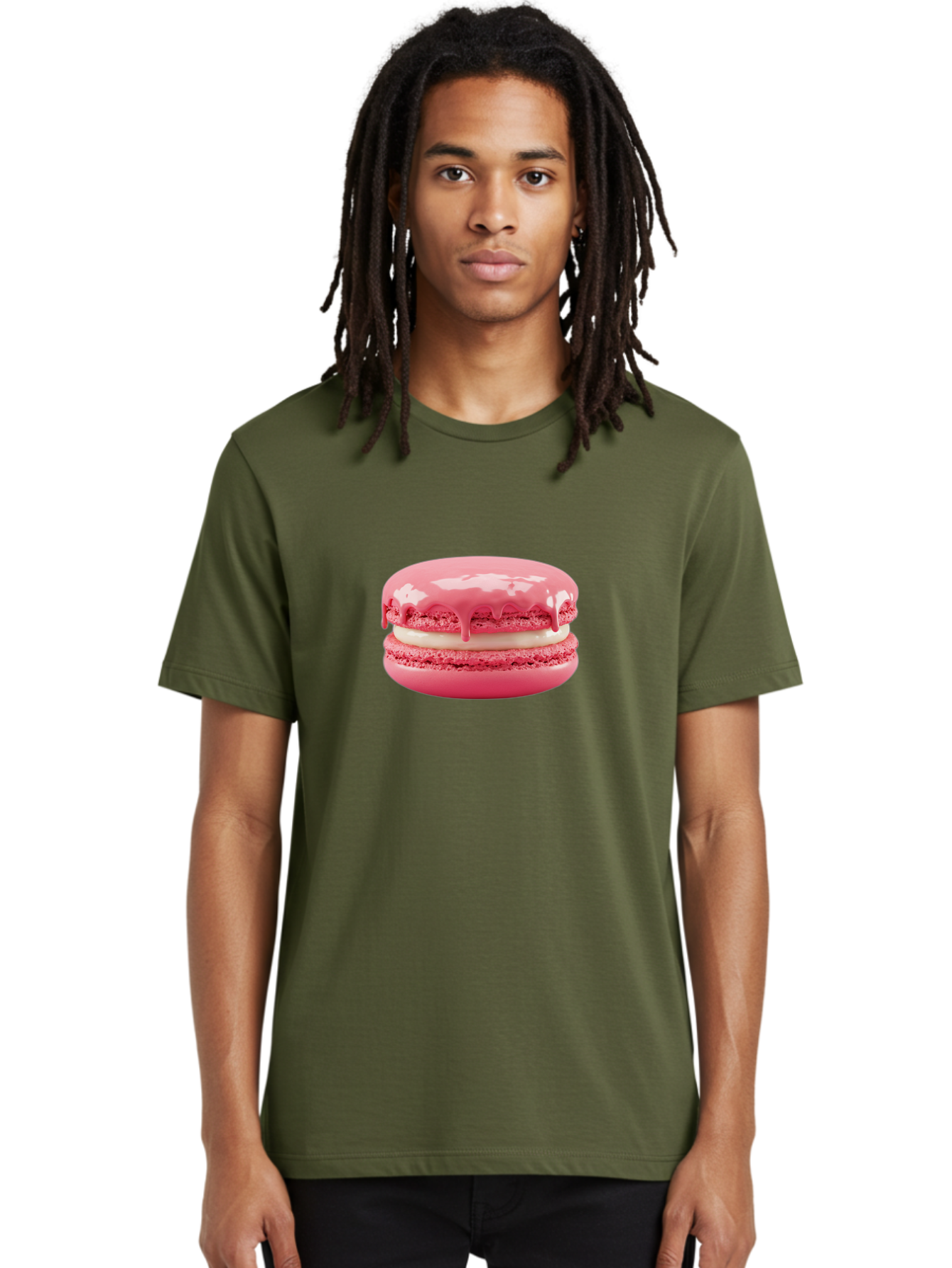 Pink-Macaroon Men'S Graphic Tee, 100% Cotton, Comfortable Casual Summer Wear, Machine Washable, Pink Macaron, French Dessert, Creamy Filling, Sweet Treat, Pink Icing, Delicate Pastry, Dessert Lover, Bakery Item, Sweet Tooth Bab189 18