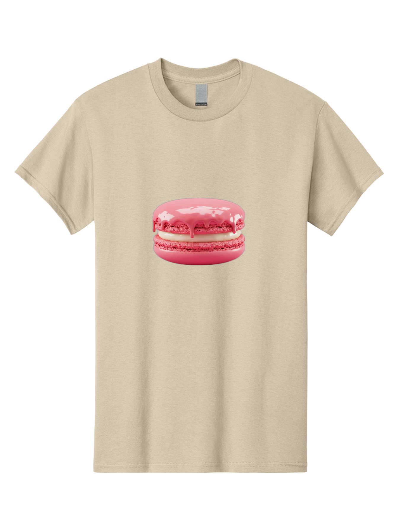 Pink-Macaroon Men'S Graphic Tee, 100% Cotton, Comfortable Casual Summer Wear, Machine Washable, Pink Macaron, French Dessert, Creamy Filling, Sweet Treat, Pink Icing, Delicate Pastry, Dessert Lover, Bakery Item, Sweet Tooth Bab189 3