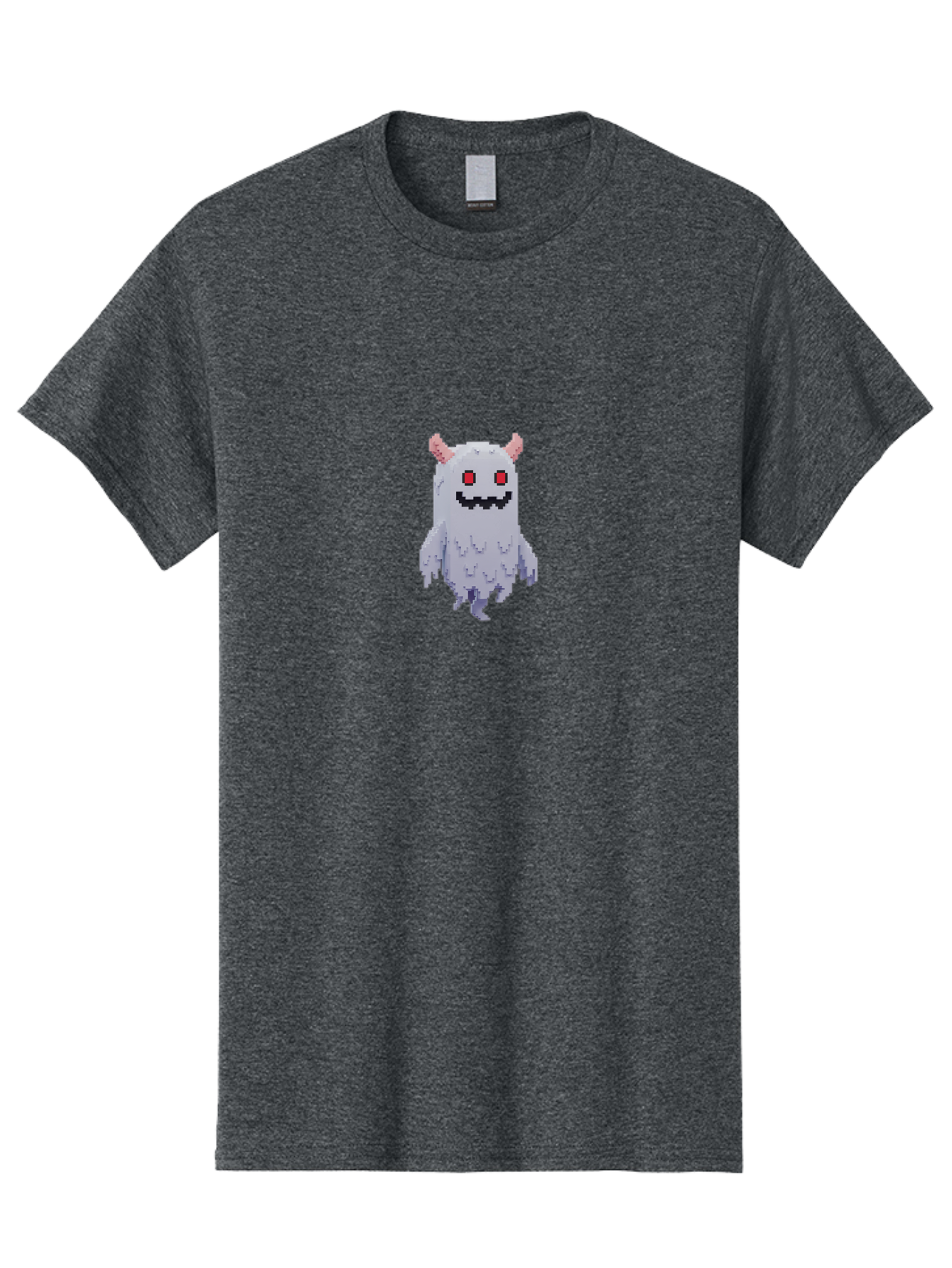 Pixel-Monster Men'S Graphic Tee, 100% Cotton, Comfortable Casual Summer Wear, Machine Washable, Pixel Art Character, Cute Monster, Red Eyes, Black Smile, Pink Horns, Furry Creature, Cartoonish, Fun Design, Playful Graphics, Retro Gaming, Bab200 9