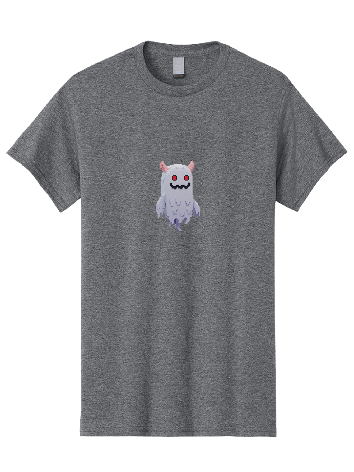 Pixel-Monster Men'S Graphic Tee, 100% Cotton, Comfortable Casual Summer Wear, Machine Washable, Pixel Art Character, Cute Monster, Red Eyes, Black Smile, Pink Horns, Furry Creature, Cartoonish, Fun Design, Playful Graphics, Retro Gaming, Bab200 11