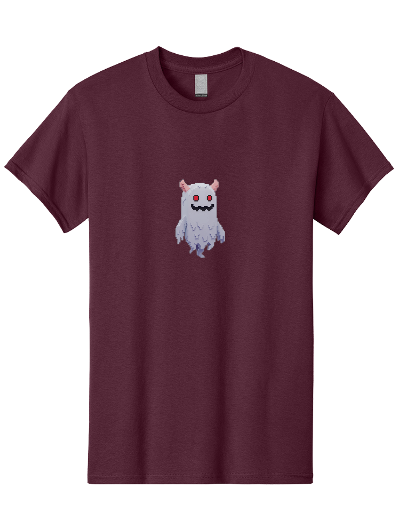 Pixel-Monster Men'S Graphic Tee, 100% Cotton, Comfortable Casual Summer Wear, Machine Washable, Pixel Art Character, Cute Monster, Red Eyes, Black Smile, Pink Horns, Furry Creature, Cartoonish, Fun Design, Playful Graphics, Retro Gaming, Bab200 15