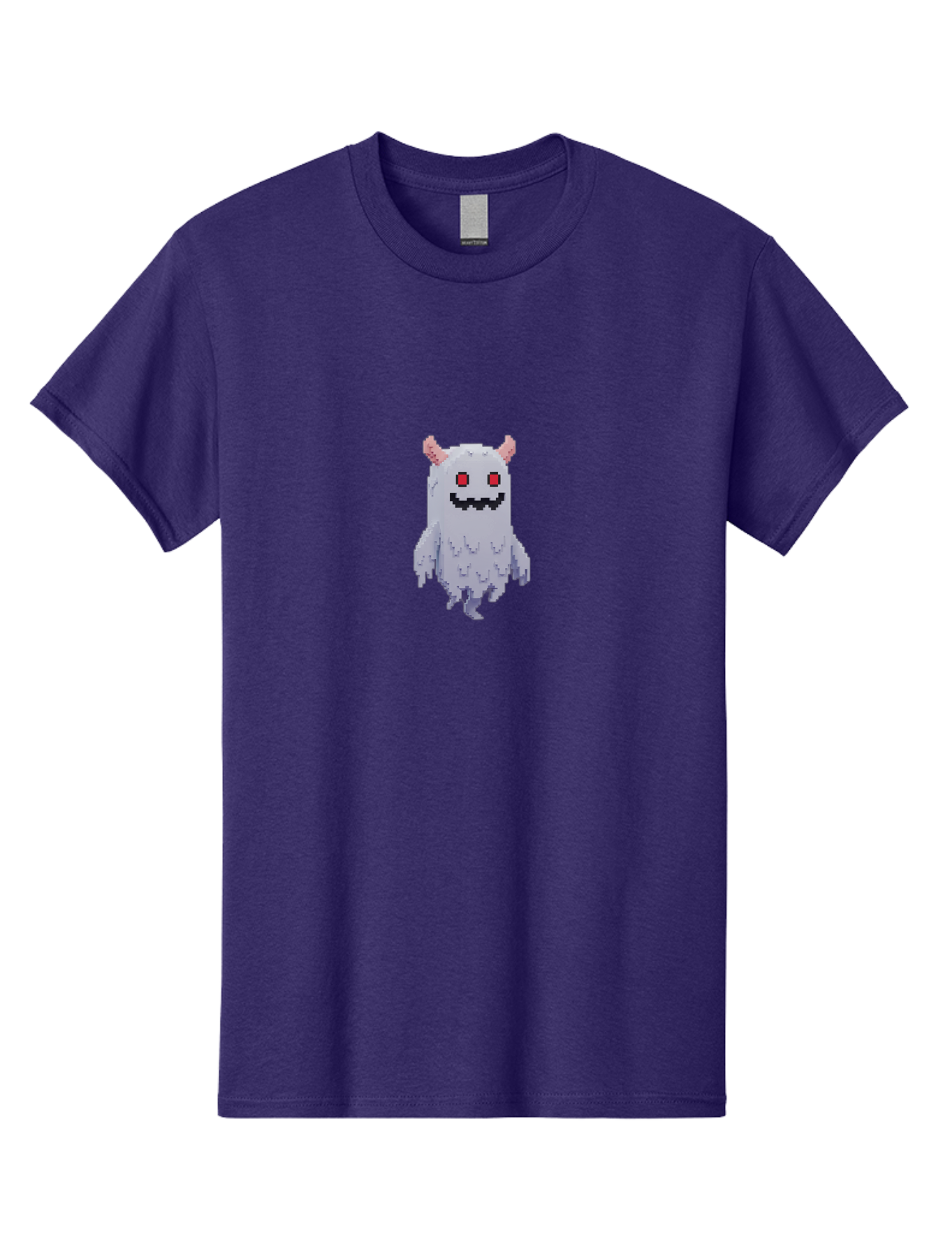 Pixel-Monster Men'S Graphic Tee, 100% Cotton, Comfortable Casual Summer Wear, Machine Washable, Pixel Art Character, Cute Monster, Red Eyes, Black Smile, Pink Horns, Furry Creature, Cartoonish, Fun Design, Playful Graphics, Retro Gaming, Bab200 23