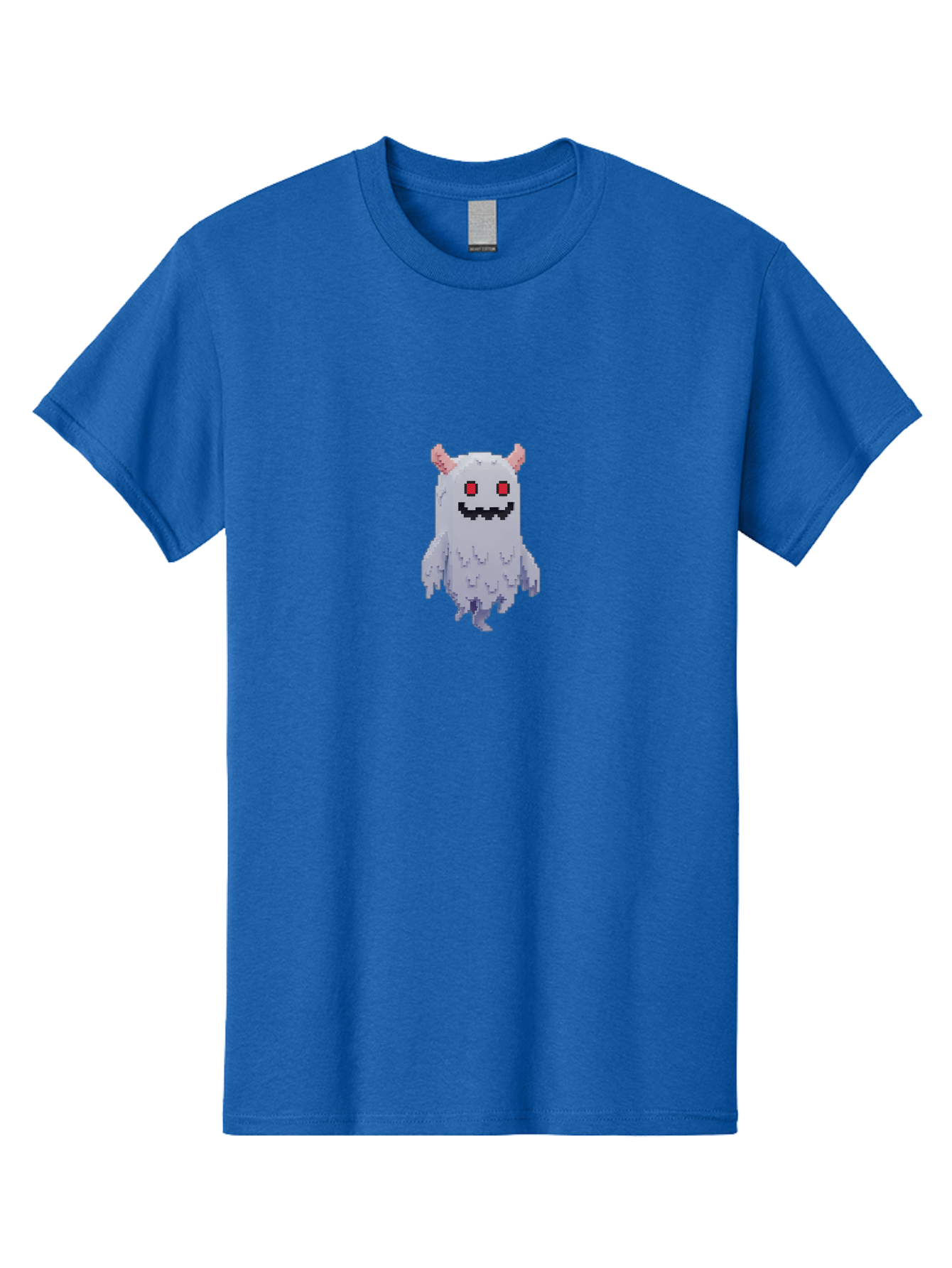 Pixel-Monster Men'S Graphic Tee, 100% Cotton, Comfortable Casual Summer Wear, Machine Washable, Pixel Art Character, Cute Monster, Red Eyes, Black Smile, Pink Horns, Furry Creature, Cartoonish, Fun Design, Playful Graphics, Retro Gaming, Bab200 29