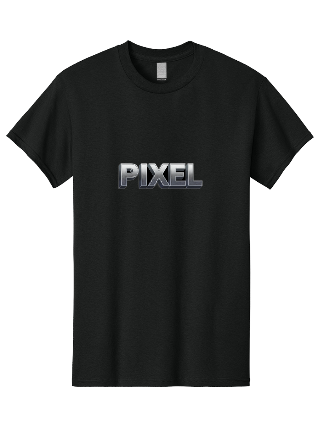 Pixel Men'S Graphic Tee, 100% Cotton, Comfortable Casual Summer Wear, Machine Washable, Pixel Art, Digital Graphics, Metallic Text, Chrome Effect, 3D Typography, Video Game Style, Graphic Design Element Bab201 29
