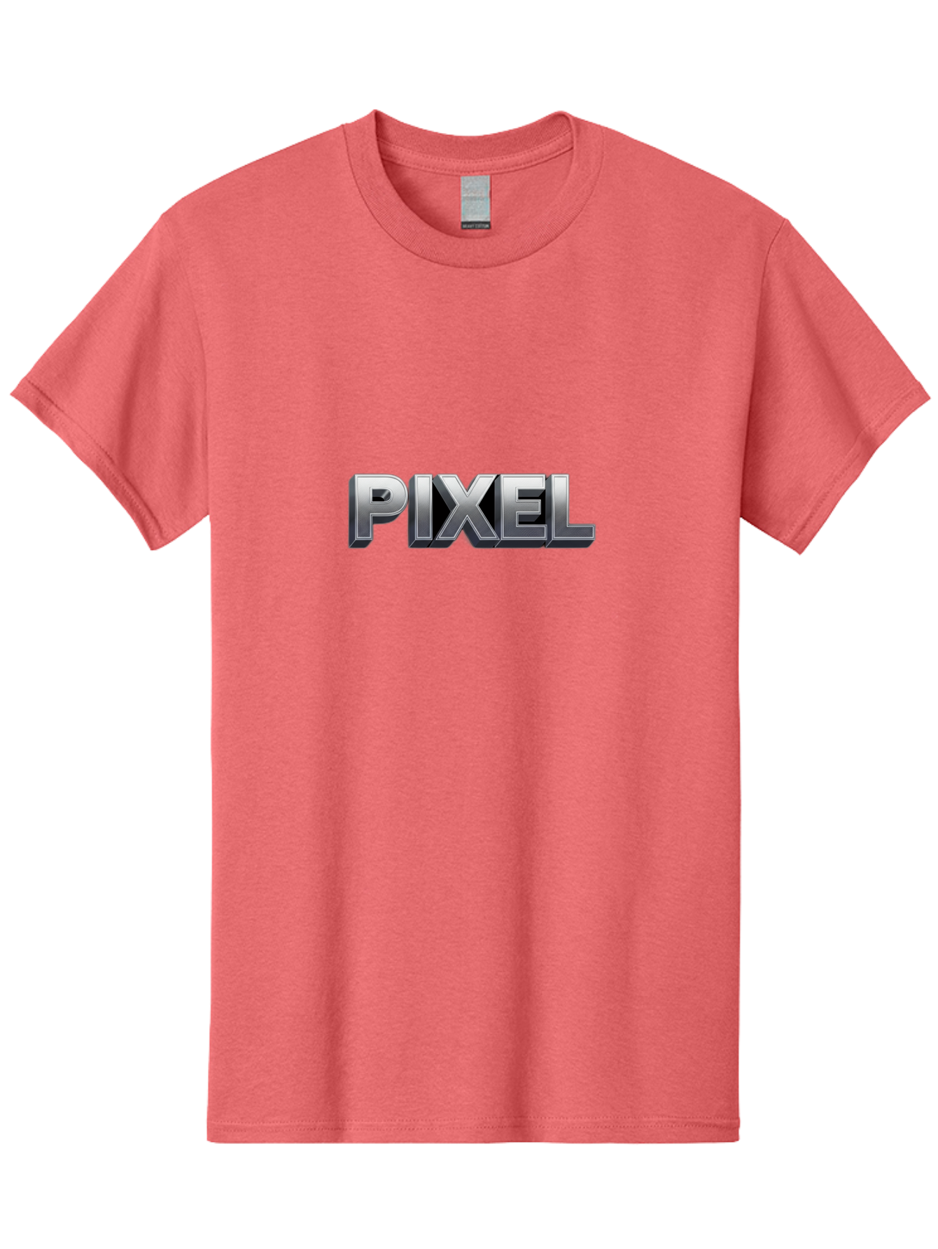 Pixel Men'S Graphic Tee, 100% Cotton, Comfortable Casual Summer Wear, Machine Washable, Pixel Art, Digital Graphics, Metallic Text, Chrome Effect, 3D Typography, Video Game Style, Graphic Design Element Bab201 17