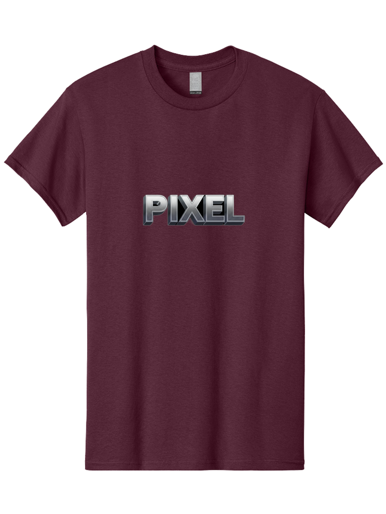 Pixel Men'S Graphic Tee, 100% Cotton, Comfortable Casual Summer Wear, Machine Washable, Pixel Art, Digital Graphics, Metallic Text, Chrome Effect, 3D Typography, Video Game Style, Graphic Design Element Bab201 21