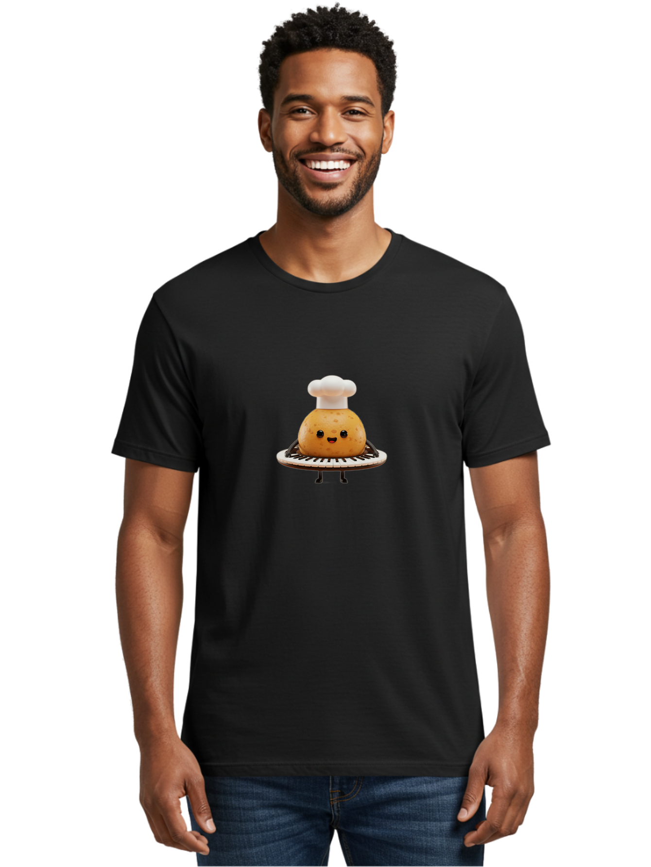 Potato-Chef Men'S Graphic Tee, 100% Cotton, Comfortable Casual Summer Wear, Machine Washable, Potato Character, Chef Hat, Kitchen Appliance, Playful Illustration, Cartoon Food, Cooking Theme, Whimsical Design, Funny Kitchen, Digital Art Bab215 2