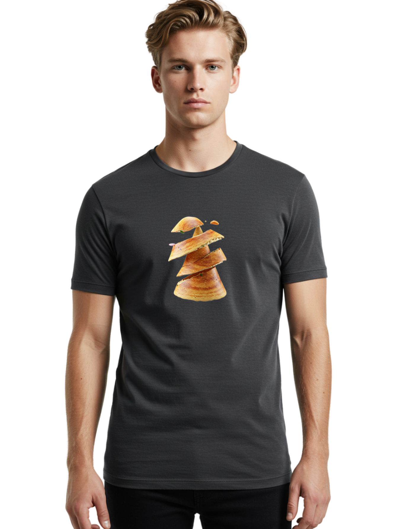 Potato-Chips-Tree Men'S Graphic Tee, 100% Cotton, Comfortable Casual Summer Wear, Machine Washable, Potato Chips Forming A Christmas Tree, Crispy Snack, Savory Delight, Crunchy Texture, Stack Of Chips, Festive Snack, Food Art, Bab216 12