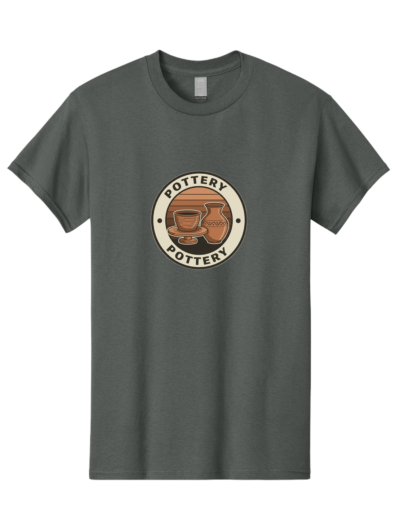 Pottery-Pottery Men'S Graphic Tee, 100% Cotton, Comfortable Casual Summer Wear, Machine Washable, Handmade Ceramics, Clay Pottery, Decorative Vases, Pottery Wheel, Ceramic Art, Brown Pottery, Pottery Designs, Handcrafted Pottery, Bab245 25