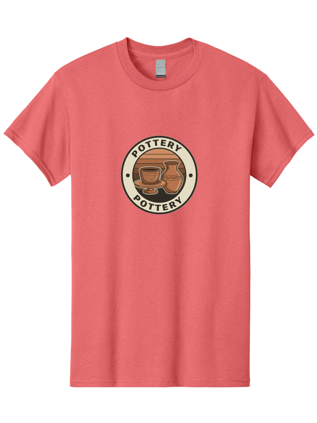 Pottery-Pottery Men'S Graphic Tee, 100% Cotton, Comfortable Casual Summer Wear, Machine Washable, Handmade Ceramics, Clay Pottery, Decorative Vases, Pottery Wheel, Ceramic Art, Brown Pottery, Pottery Designs, Handcrafted Pottery, Bab245 3