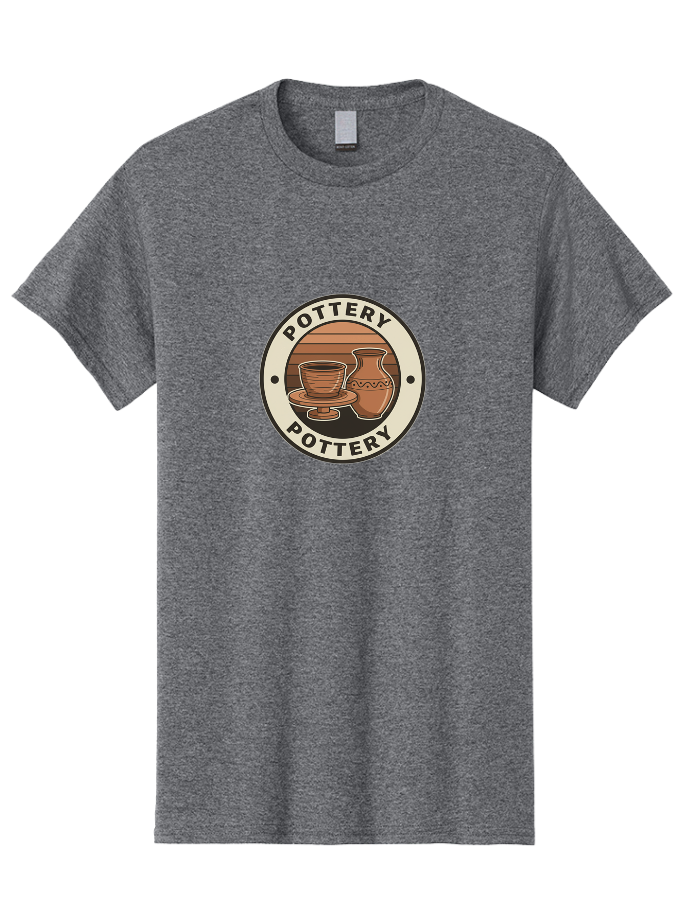 Pottery-Pottery Men'S Graphic Tee, 100% Cotton, Comfortable Casual Summer Wear, Machine Washable, Handmade Ceramics, Clay Pottery, Decorative Vases, Pottery Wheel, Ceramic Art, Brown Pottery, Pottery Designs, Handcrafted Pottery, Bab245 21