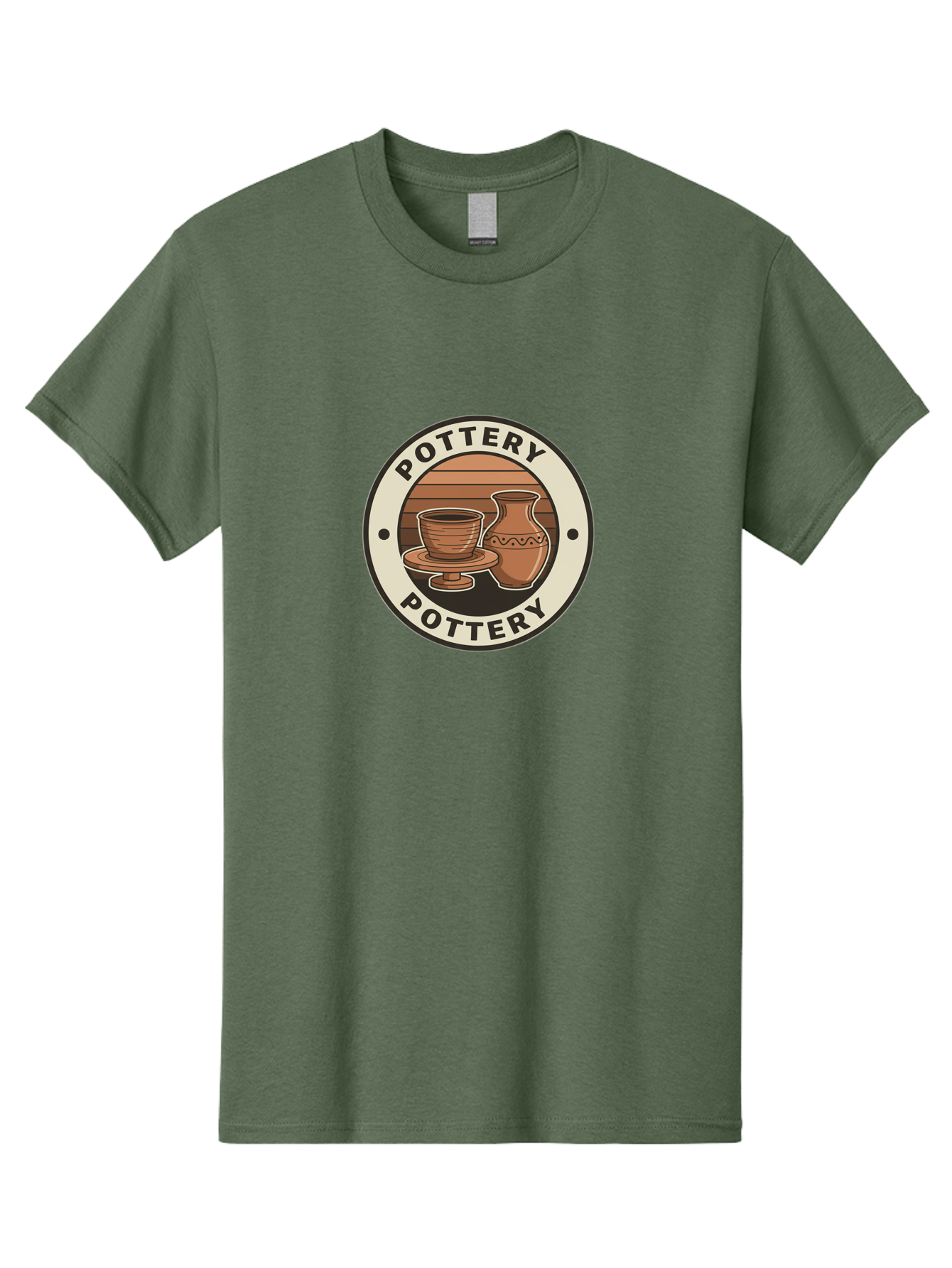 Pottery-Pottery Men'S Graphic Tee, 100% Cotton, Comfortable Casual Summer Wear, Machine Washable, Handmade Ceramics, Clay Pottery, Decorative Vases, Pottery Wheel, Ceramic Art, Brown Pottery, Pottery Designs, Handcrafted Pottery, Bab245 19