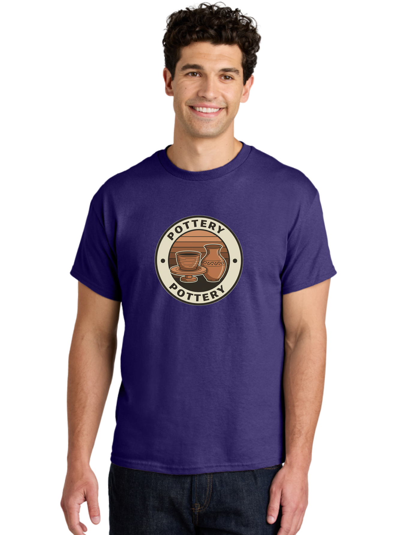 Pottery-Pottery Men'S Graphic Tee, 100% Cotton, Comfortable Casual Summer Wear, Machine Washable, Handmade Ceramics, Clay Pottery, Decorative Vases, Pottery Wheel, Ceramic Art, Brown Pottery, Pottery Designs, Handcrafted Pottery, Bab245 6