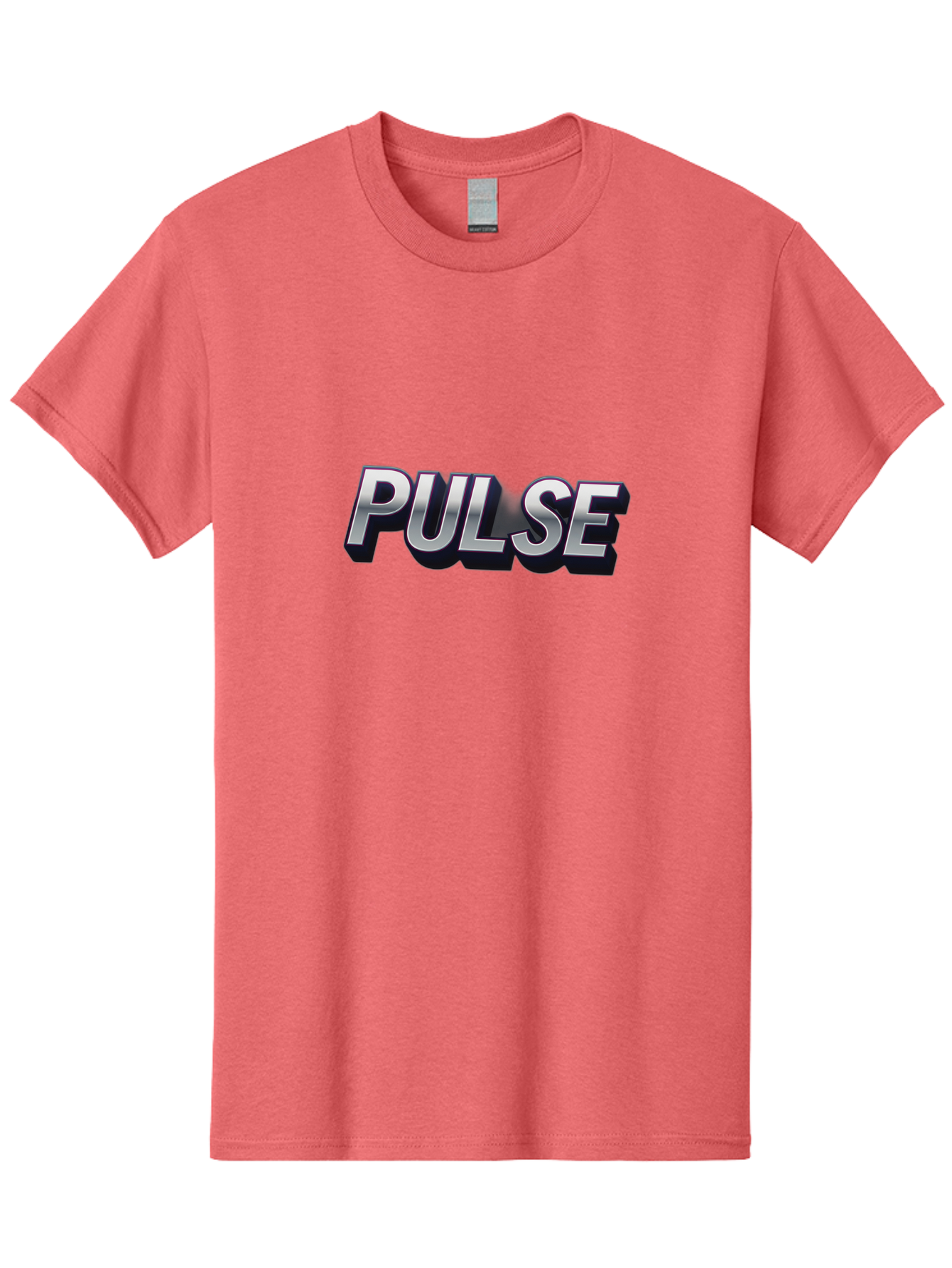 Pulse Men'S Graphic Tee, 100% Cotton, Comfortable Casual Summer Wear, Machine Washable, Pulse, Energy Boost, Vibrant Feel, Modern Typography, Dynamic Design, 3D Text Effect, Bold Font, Energetic Vibe Bab259 5