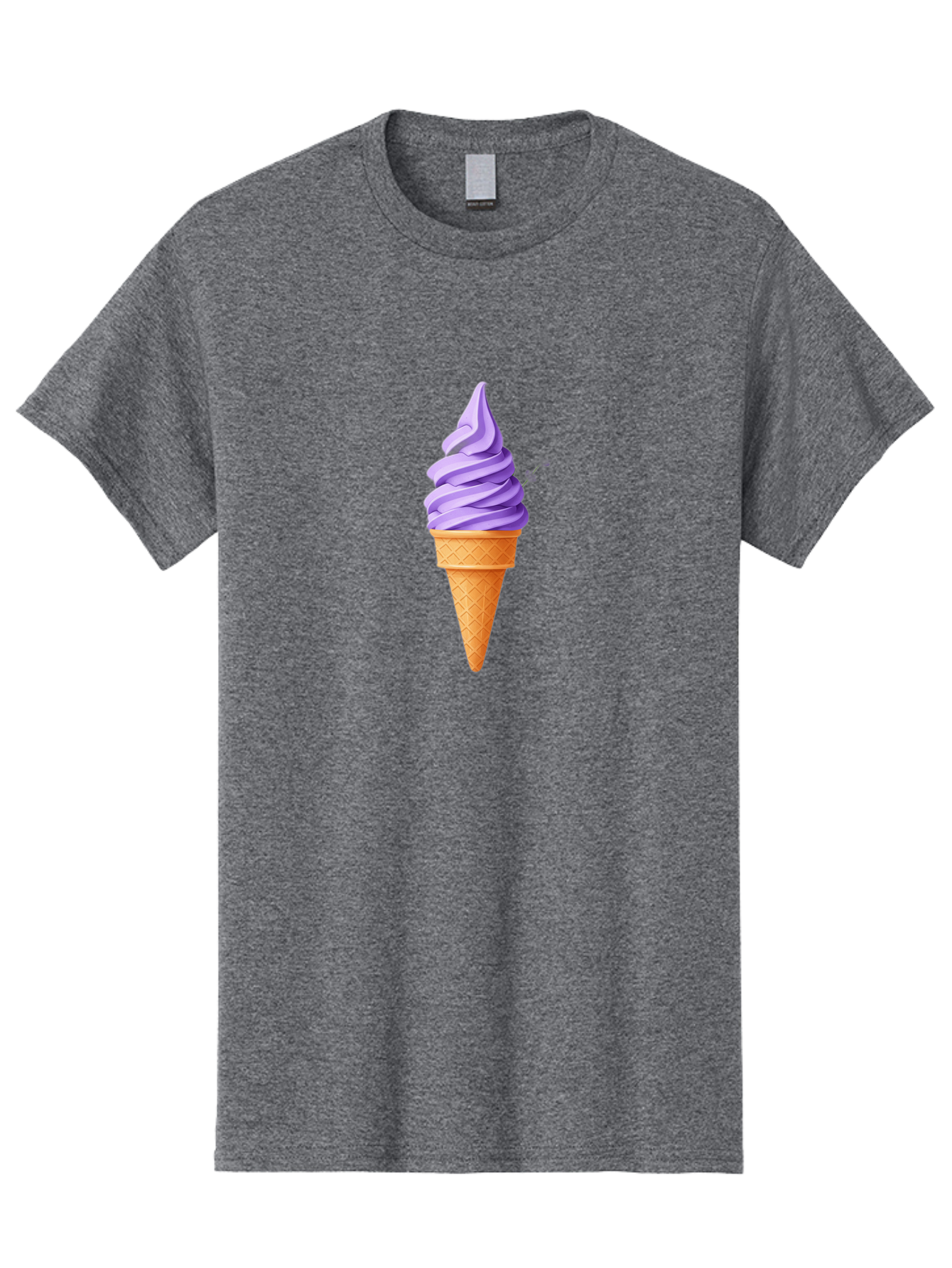 Purple-Ice-Cream Men'S Graphic Tee, 100% Cotton, Comfortable Casual Summer Wear, Machine Washable, Soft-Serve Ice Cream Cone, Purple Ice Cream, Waffle Cone, Sweet Treat, Frozen Dessert, Spiral Design, Summer Snack, Ice Cream Lover, Bab265 11