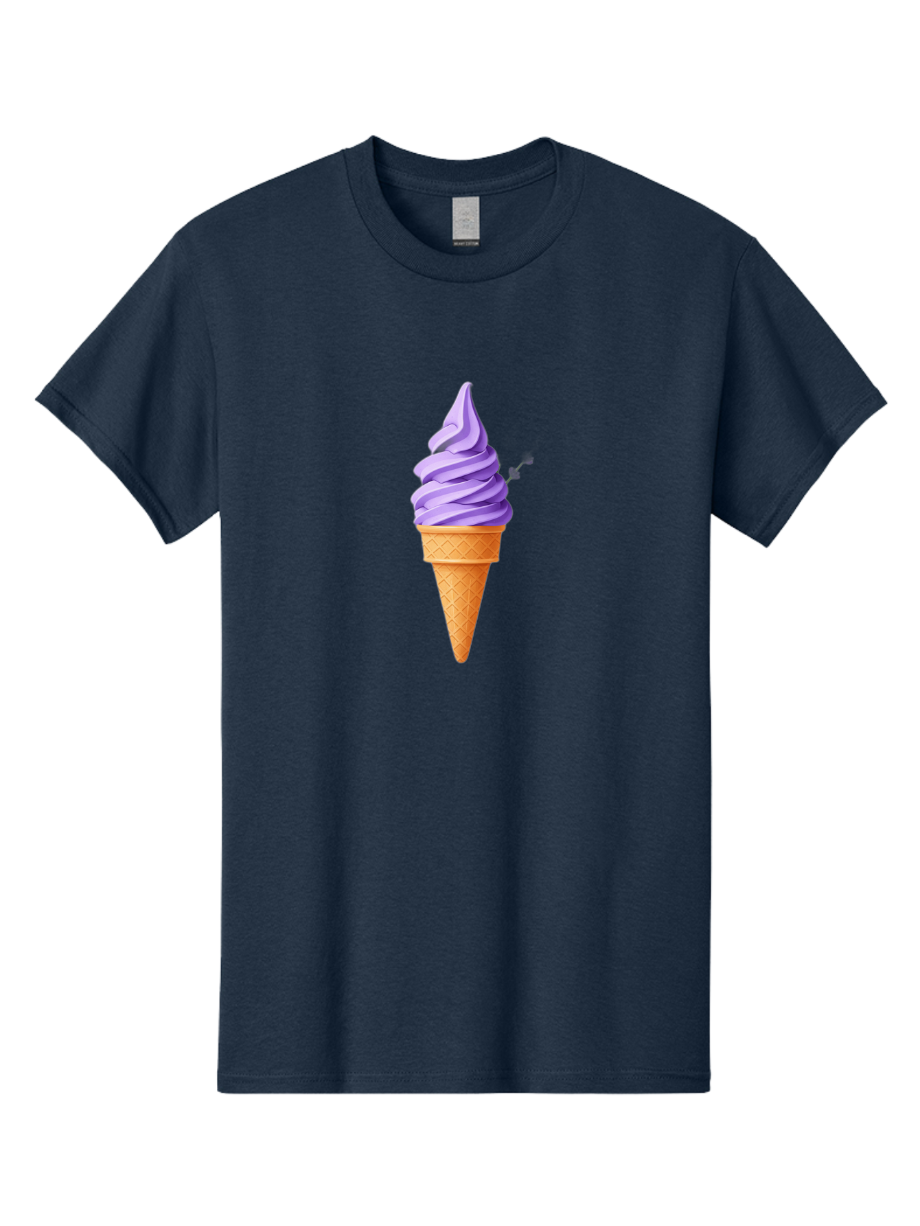 Purple-Ice-Cream Men'S Graphic Tee, 100% Cotton, Comfortable Casual Summer Wear, Machine Washable, Soft-Serve Ice Cream Cone, Purple Ice Cream, Waffle Cone, Sweet Treat, Frozen Dessert, Spiral Design, Summer Snack, Ice Cream Lover, Bab265 27