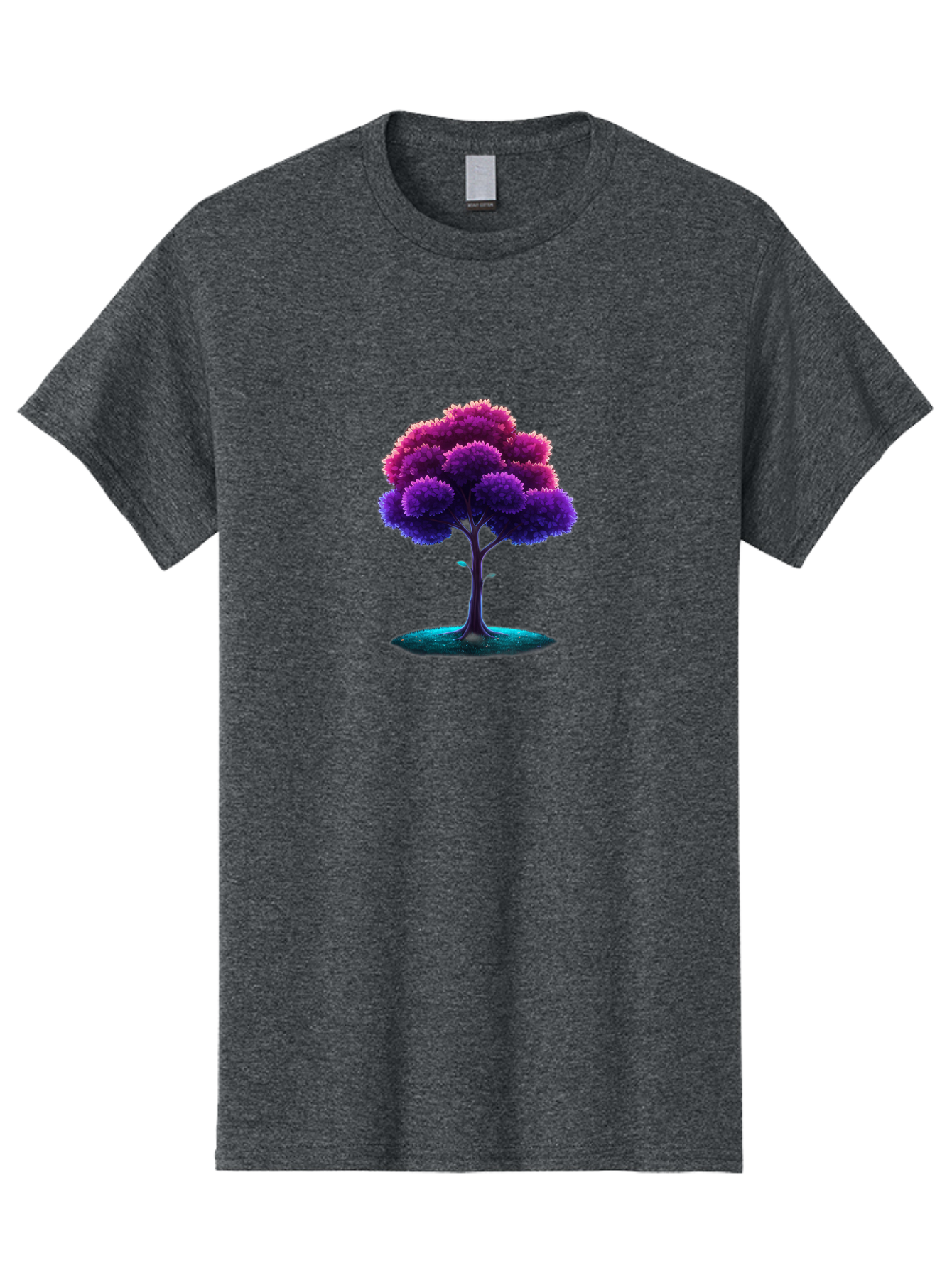 Purple-Tree Men'S Graphic Tee, 100% Cotton, Comfortable Casual Summer Wear, Machine Washable, Purple Tree, Colorful Tree, Vibrant Foliage, Digital Art, Fantasy Tree, Artistic Representation, Nature-Inspired Graphics, Gradient Colors, Bab268 17