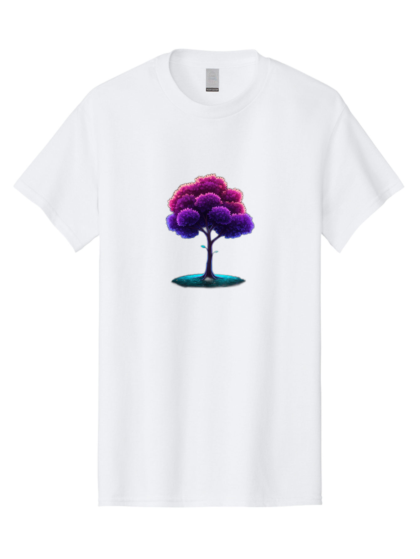 Purple-Tree Men'S Graphic Tee, 100% Cotton, Comfortable Casual Summer Wear, Machine Washable, Purple Tree, Colorful Tree, Vibrant Foliage, Digital Art, Fantasy Tree, Artistic Representation, Nature-Inspired Graphics, Gradient Colors, Bab268 11