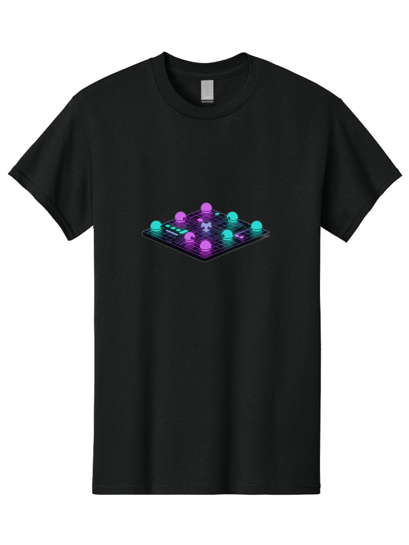 Puzzle-Grid Men'S Graphic Tee, 100% Cotton, Comfortable Casual Summer Wear, Machine Washable, Game Board, Strategy Game, Puzzle Pieces, Neon Lights, Grid Pattern, Futuristic Design, Interactive Gameplay, 3D Graphics Bab270 21