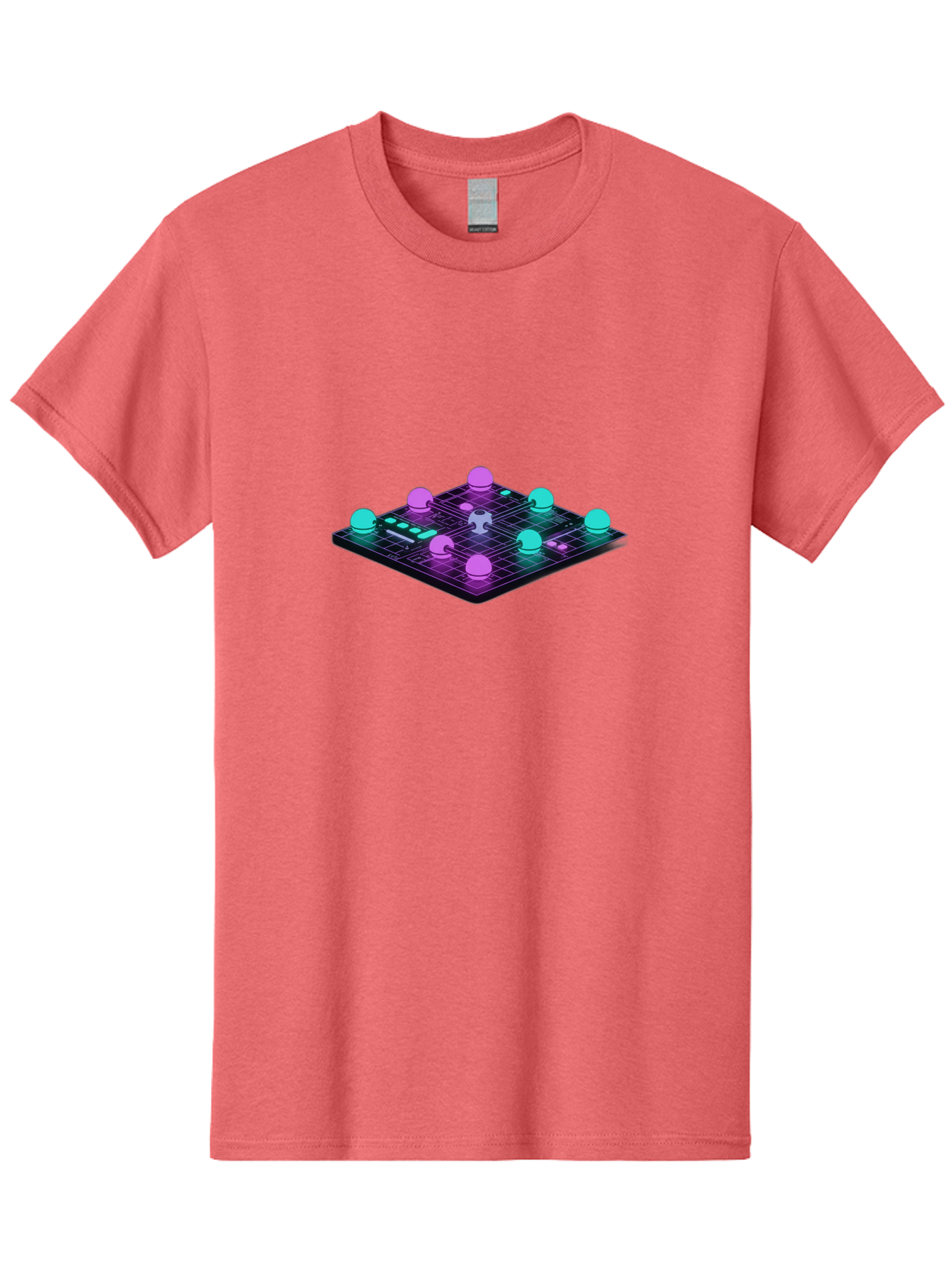 Puzzle-Grid Men'S Graphic Tee, 100% Cotton, Comfortable Casual Summer Wear, Machine Washable, Game Board, Strategy Game, Puzzle Pieces, Neon Lights, Grid Pattern, Futuristic Design, Interactive Gameplay, 3D Graphics Bab270 25