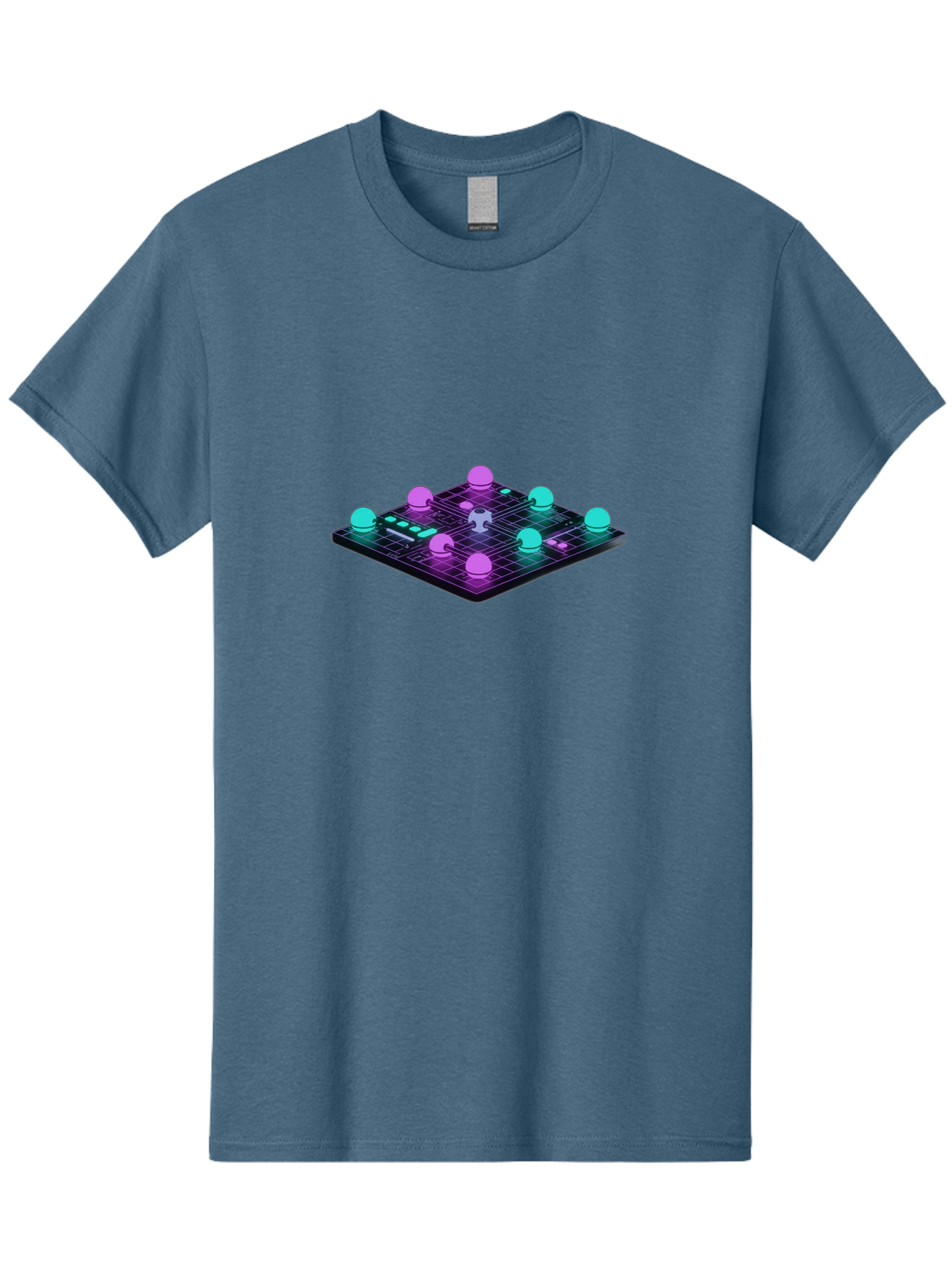 Puzzle-Grid Men'S Graphic Tee, 100% Cotton, Comfortable Casual Summer Wear, Machine Washable, Game Board, Strategy Game, Puzzle Pieces, Neon Lights, Grid Pattern, Futuristic Design, Interactive Gameplay, 3D Graphics Bab270 3