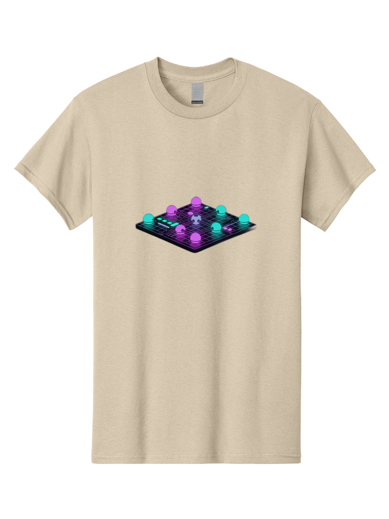 Puzzle-Grid Men'S Graphic Tee, 100% Cotton, Comfortable Casual Summer Wear, Machine Washable, Game Board, Strategy Game, Puzzle Pieces, Neon Lights, Grid Pattern, Futuristic Design, Interactive Gameplay, 3D Graphics Bab270 13