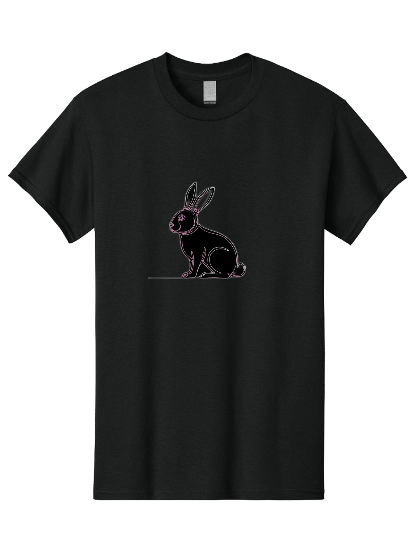 Rabbit Men'S Graphic Tee, 100% Cotton, Comfortable Casual Summer Wear, Machine Washable, Rabbit Silhouette, Rabbit Graphic, Minimalist Design, Simple Art, Cute Rabbit, Animal Icon, Line Art, Black Silhouette Bab272 11