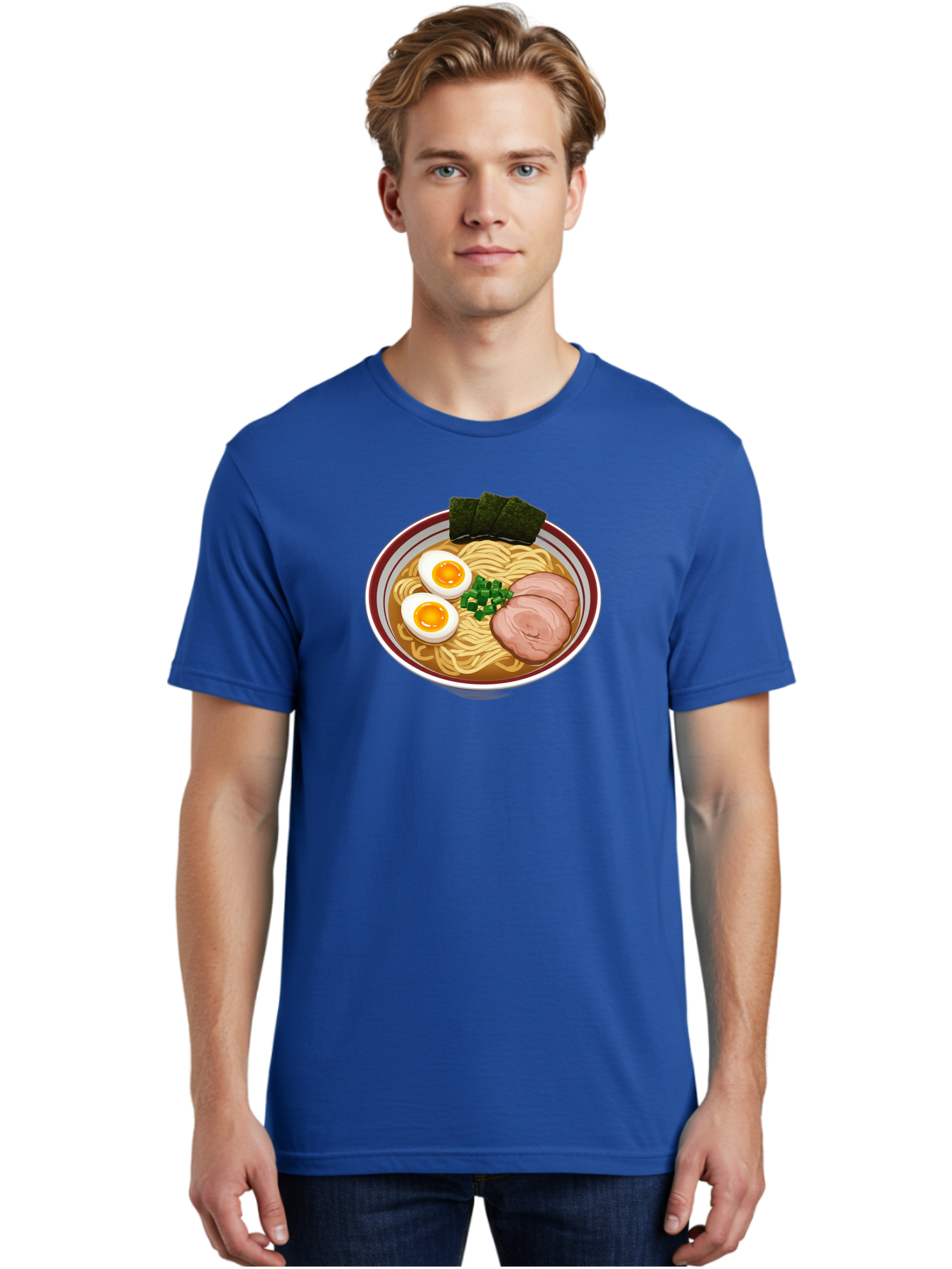 Ramen-13 Men'S Graphic Tee, 100% Cotton, Comfortable Casual Summer Wear, Machine Washable, Bowl Of Ramen, Steaming Hot Noodles, Sliced Pork, Soft-Boiled Egg, Seaweed, Green Onions, Savory Broth, Japanese Cuisine, Comforting Dish, Noodle Soup Bab279 12
