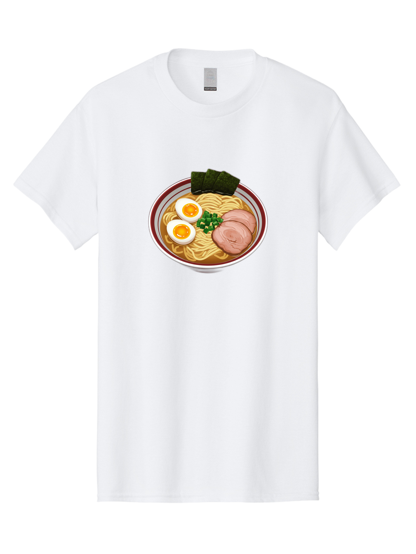 Ramen-13 Men'S Graphic Tee, 100% Cotton, Comfortable Casual Summer Wear, Machine Washable, Bowl Of Ramen, Steaming Hot Noodles, Sliced Pork, Soft-Boiled Egg, Seaweed, Green Onions, Savory Broth, Japanese Cuisine, Comforting Dish, Noodle Soup Bab279 3