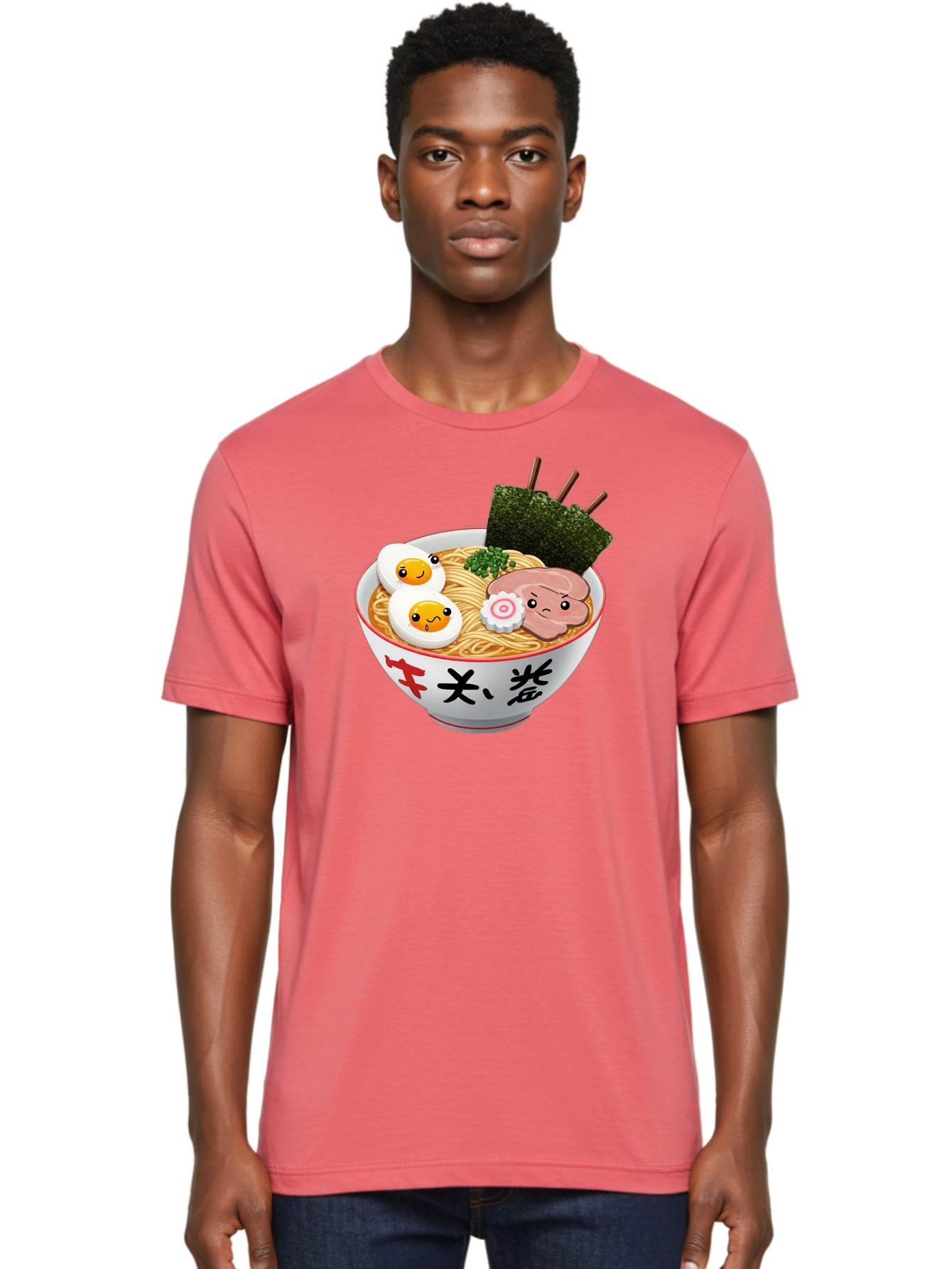 Ramen-7 Men'S Graphic Tee, 100% Cotton, Comfortable Casual Summer Wear, Machine Washable, Steaming Hot Ramen, Boiled Egg, Sliced Pork, Green Onions, Fish Cake, Seaweed, Asian Cuisine, Noodle Soup, Savory Flavors, Japanese Food Bab287 26