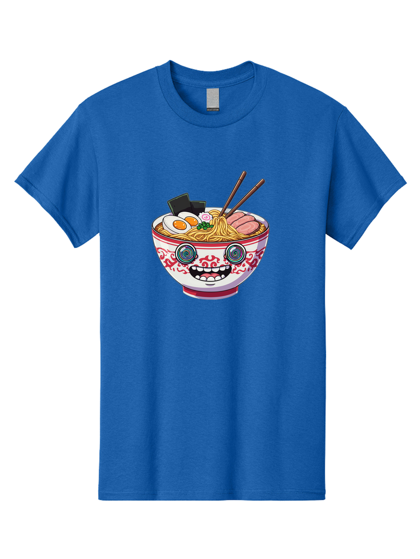 Ramen-Bowl-3 Men'S Graphic Tee, 100% Cotton, Comfortable Casual Summer Wear, Machine Washable, Cartoon Ramen, Bowl Of Noodles, Japanese Food, Noodle Soup, Eggs, Meat, Chopsticks, Kawaii Style, Anime-Inspired, Food Illustration, Colorful Dish, Bab293 13